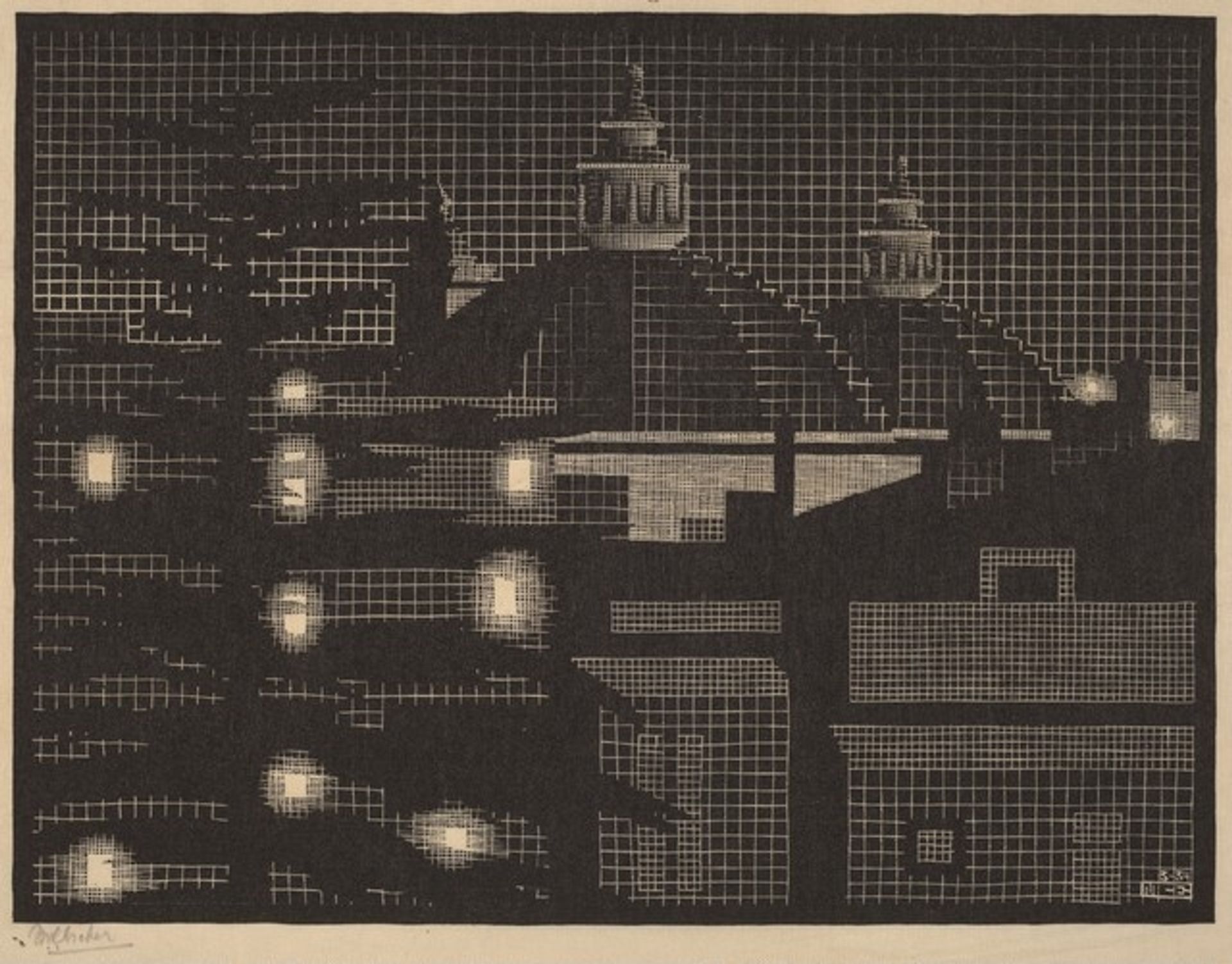 Church Domes by M.C. Escher