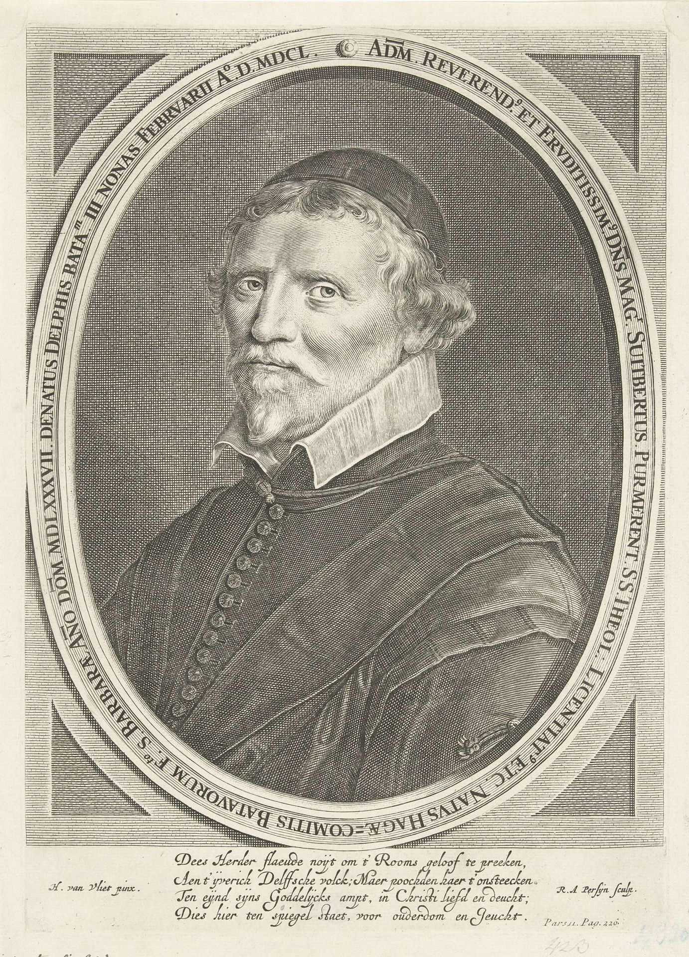 Portret van Suitbertus Purmerent by Reinier van Persijn