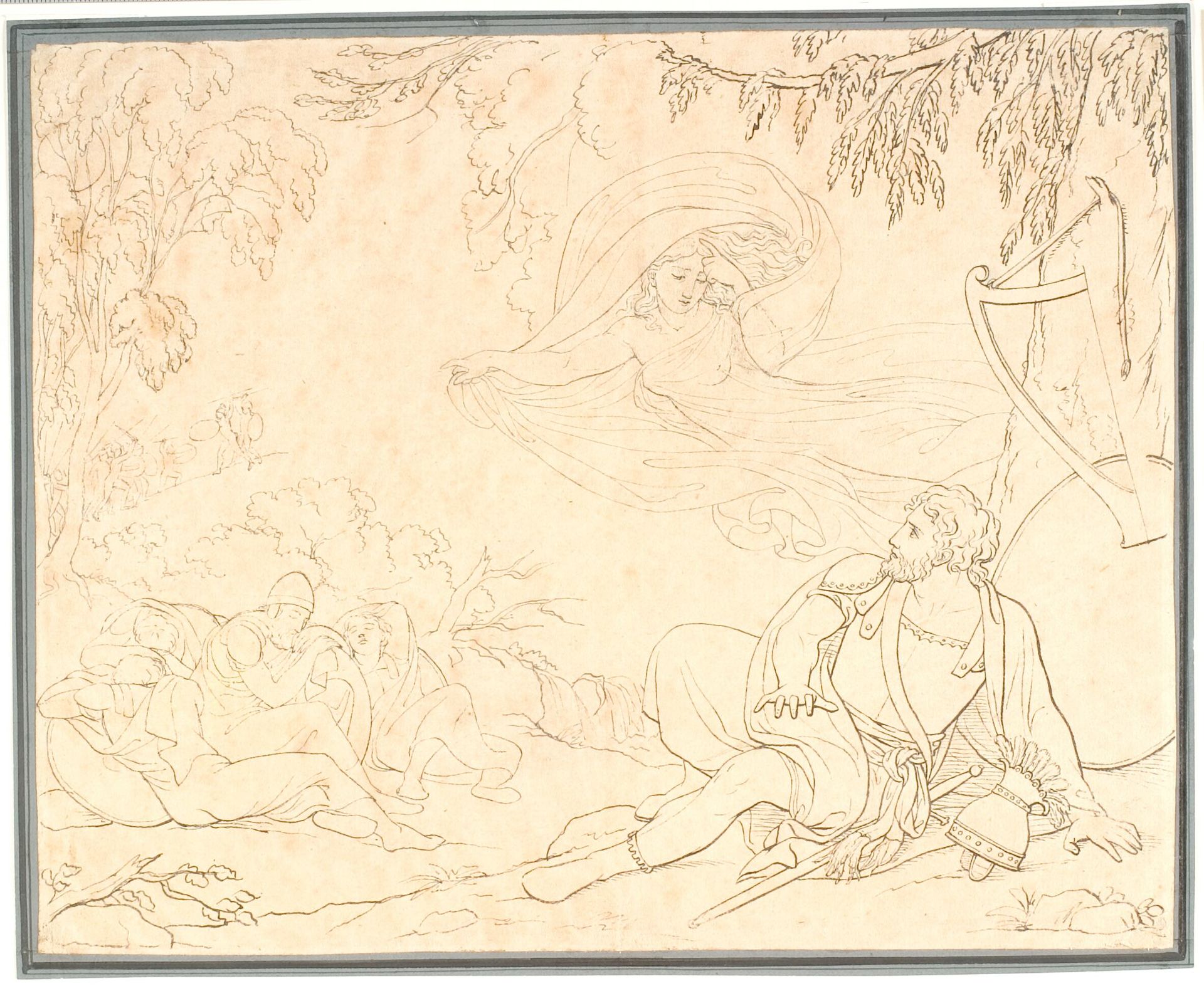 Ossian og Everallins ånd by C.G. Kratzenstein Stub
