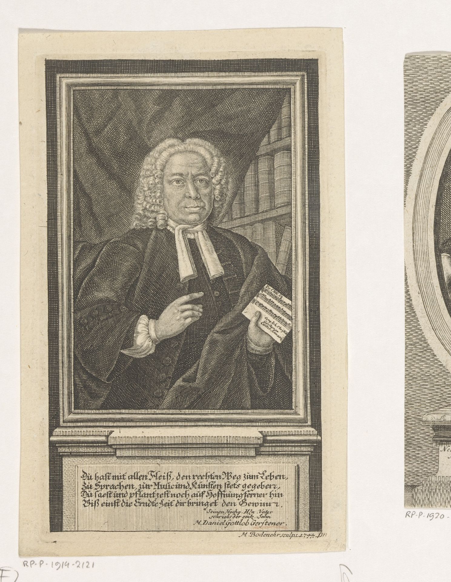 Portret van Johann Christian Gerstner by Moritz Bodenehr