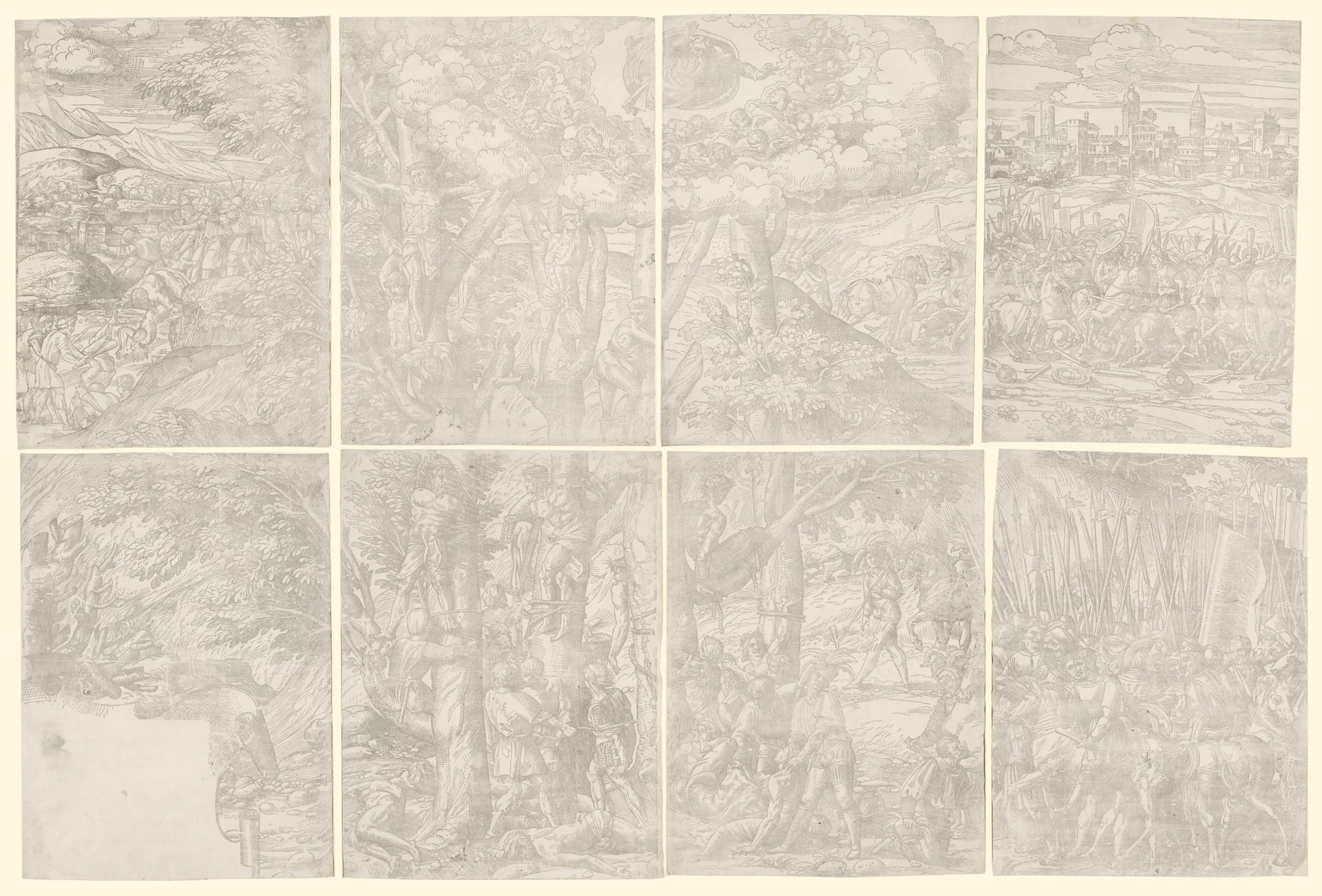 Martelaarschap van de tienduizend by Domenico Campagnola