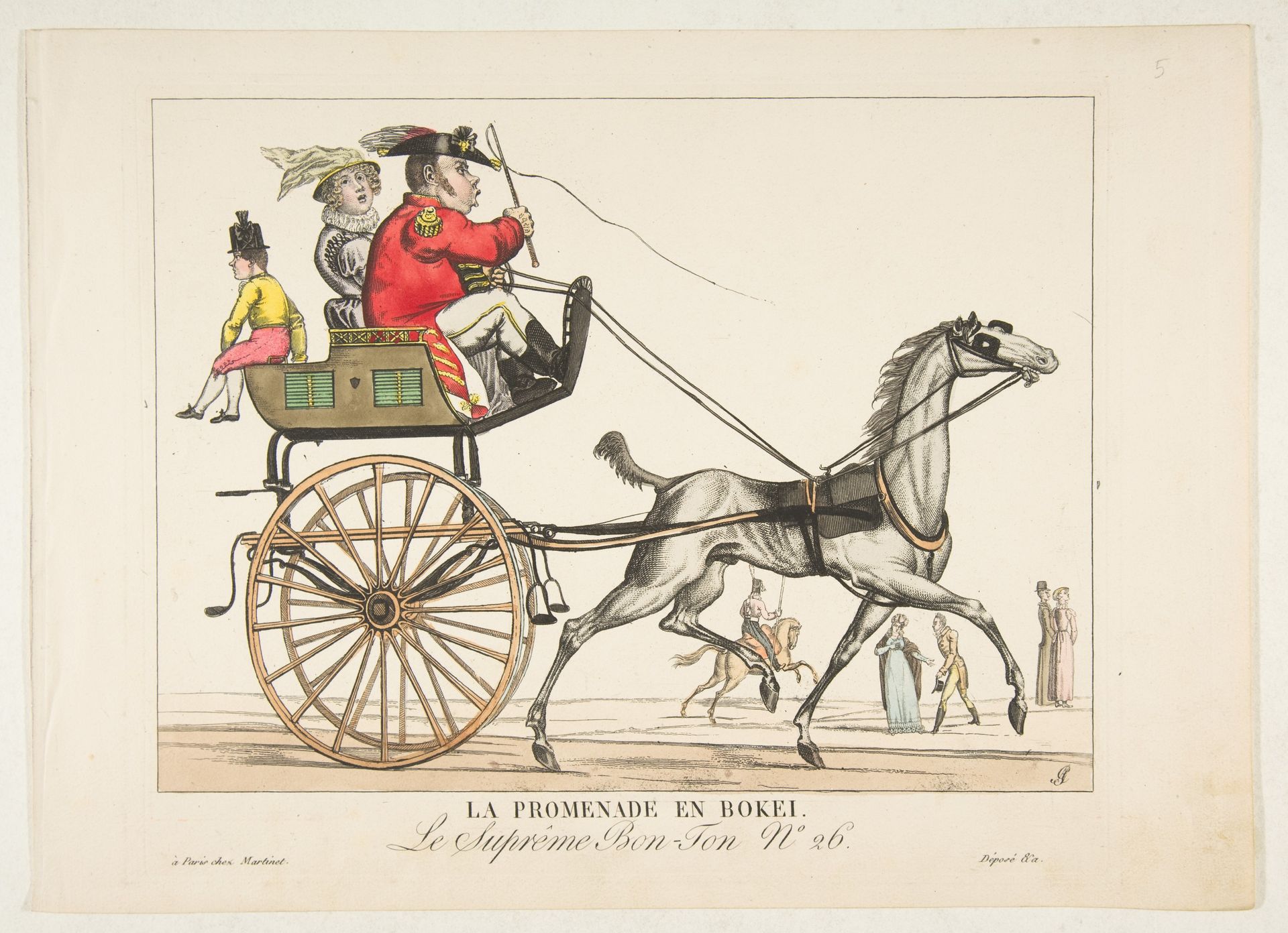 La Promenade en Bokei; Le Suprême Bon-Ton No. 26 by Adrien Pierre Godefroy, Le Jeune