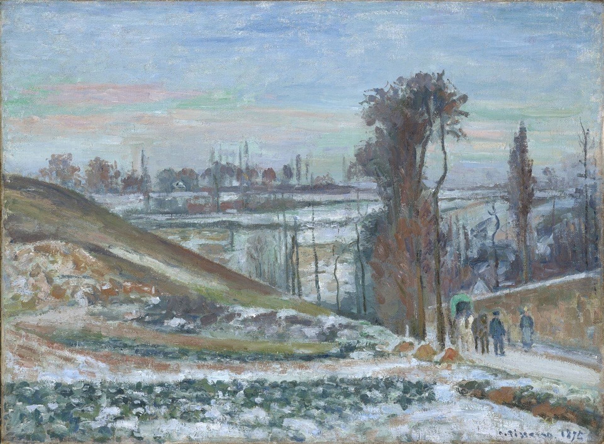 Snowy Landscape near l’Hermitage by Camille Pissarro