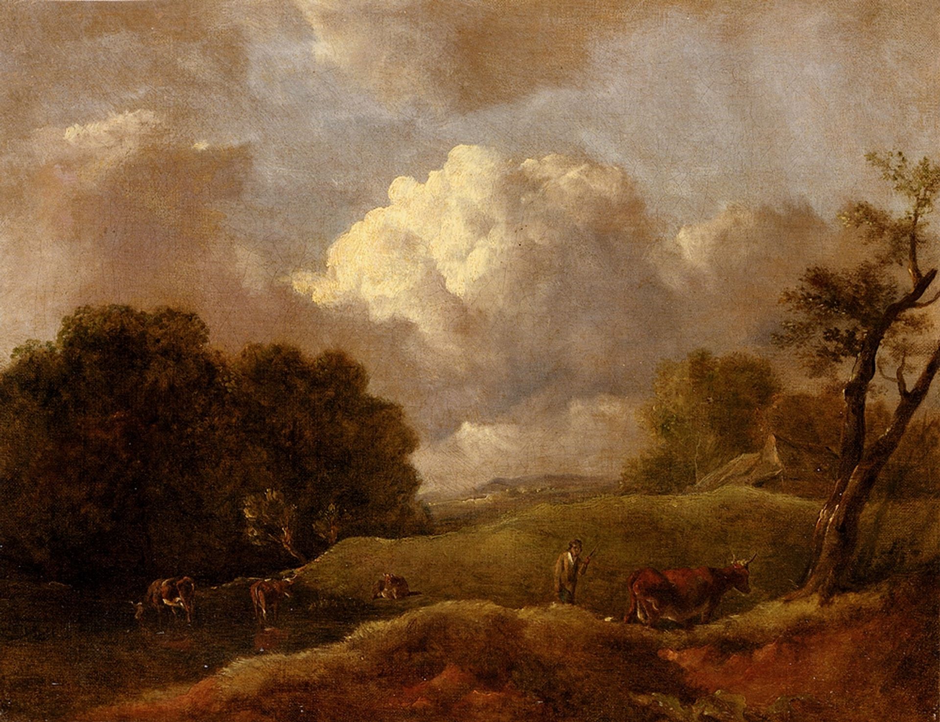 An Extensive Landscape With Cattle And A Drover by Thomas Gainsborough