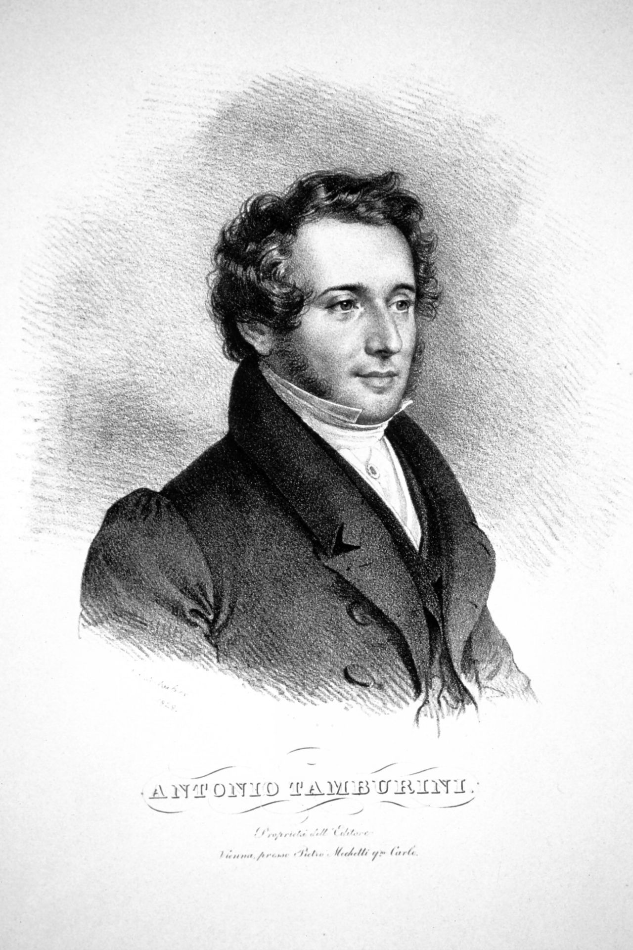 Antonio Tamburini, Italian Baritone by Josef Kriehuber