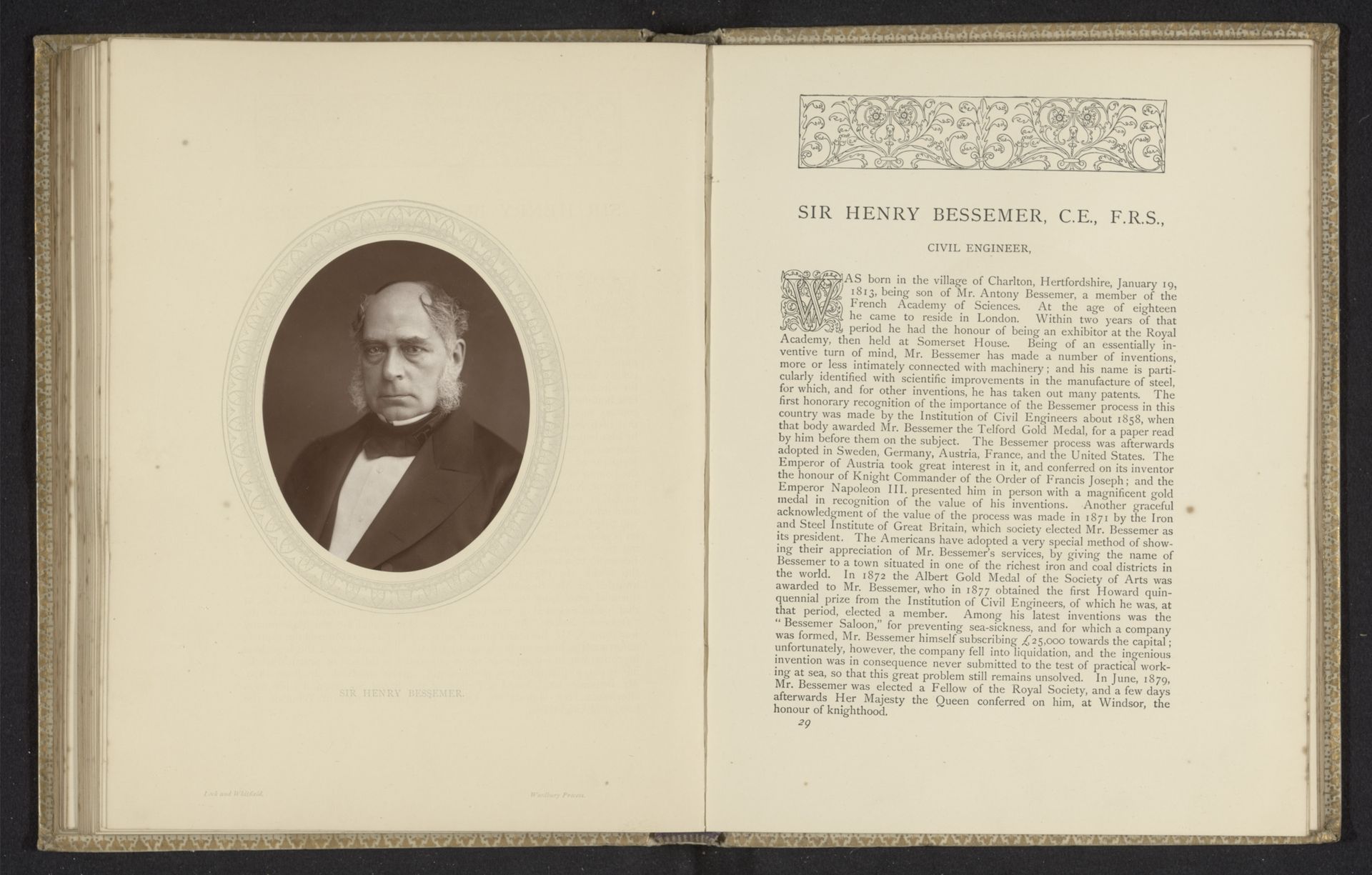 Sir Henry Bessemer by Lock & Whitfield