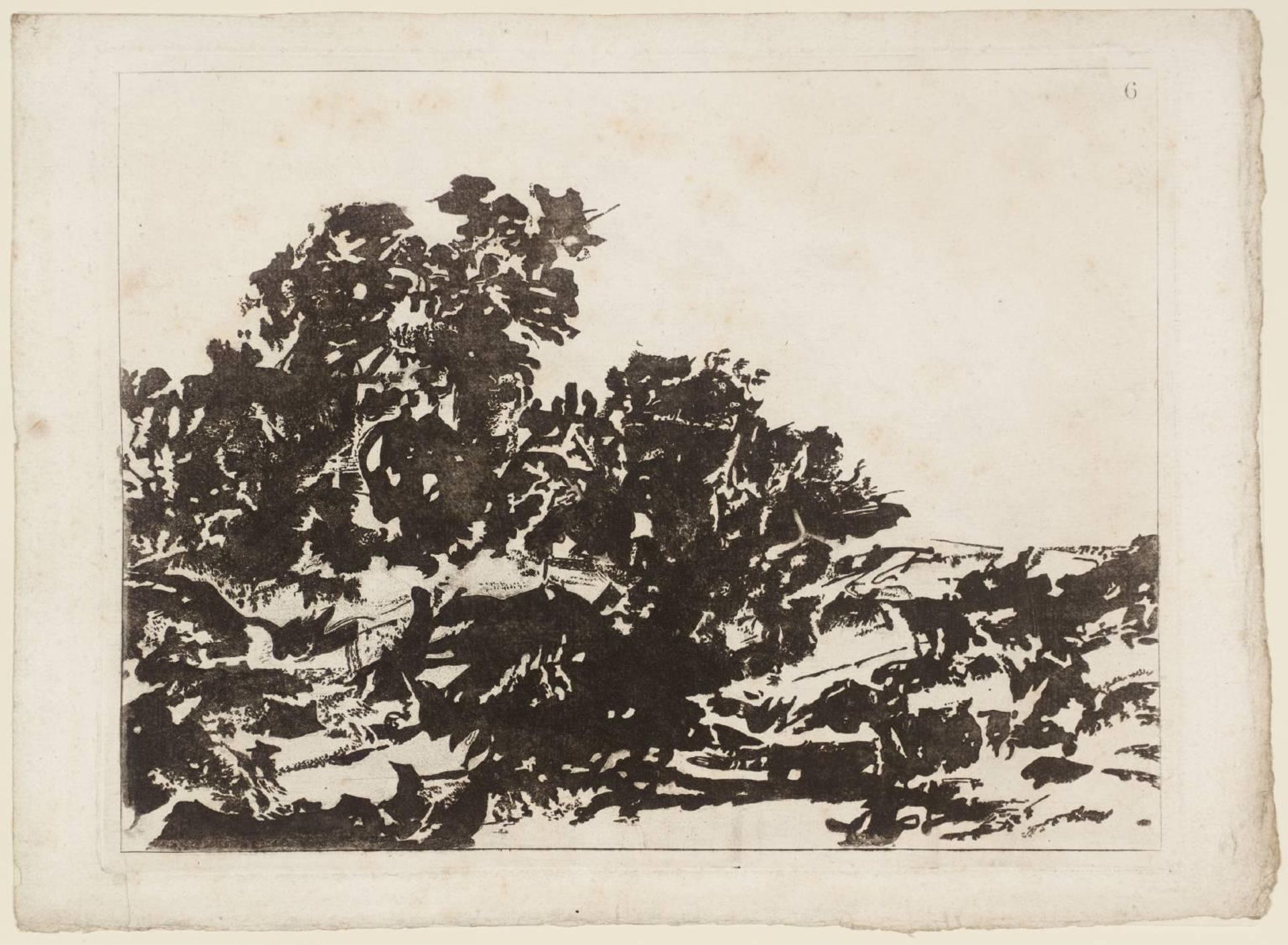 6. A Single or Principal Object, Opposed to the Sky; as a Tree, a Ruin, a Rock, Etc. or a Group of Objects by Alexander Cozens