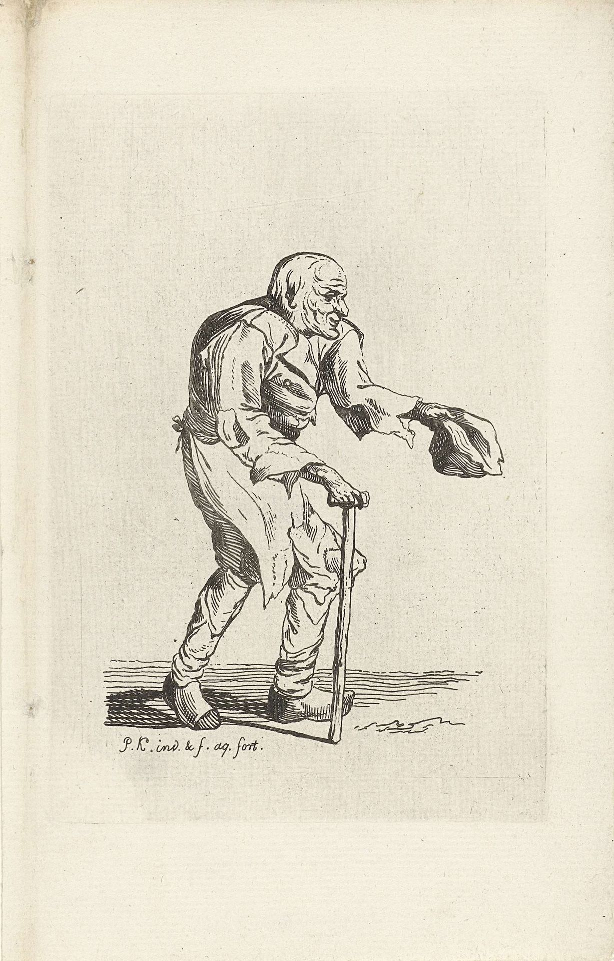 Bedelende grijsaard by Pieter Kikkert