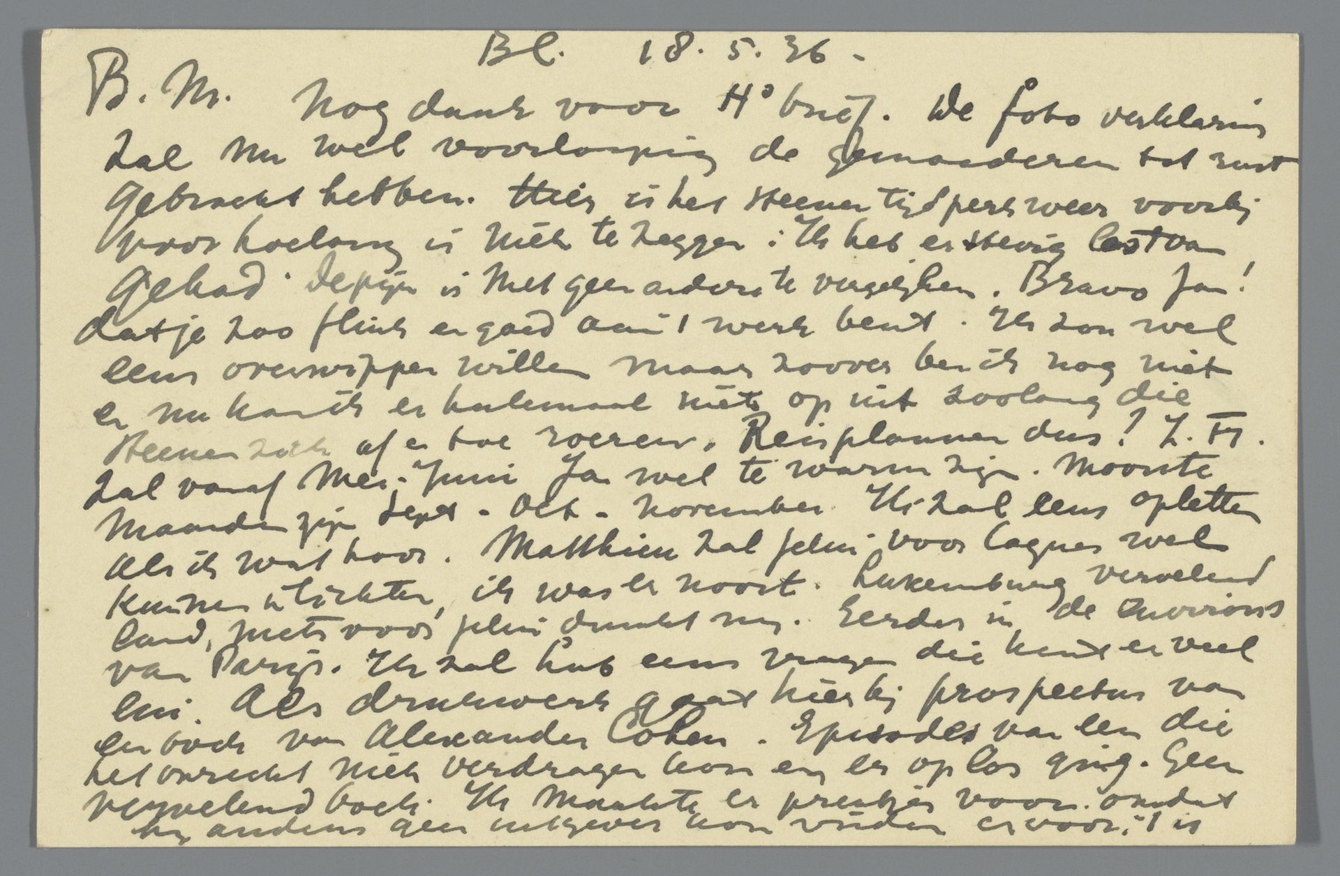 Briefkaart aan Jan Ponstijn en Henriëtte Johanna Petronella van Hilten by Leo Gestel