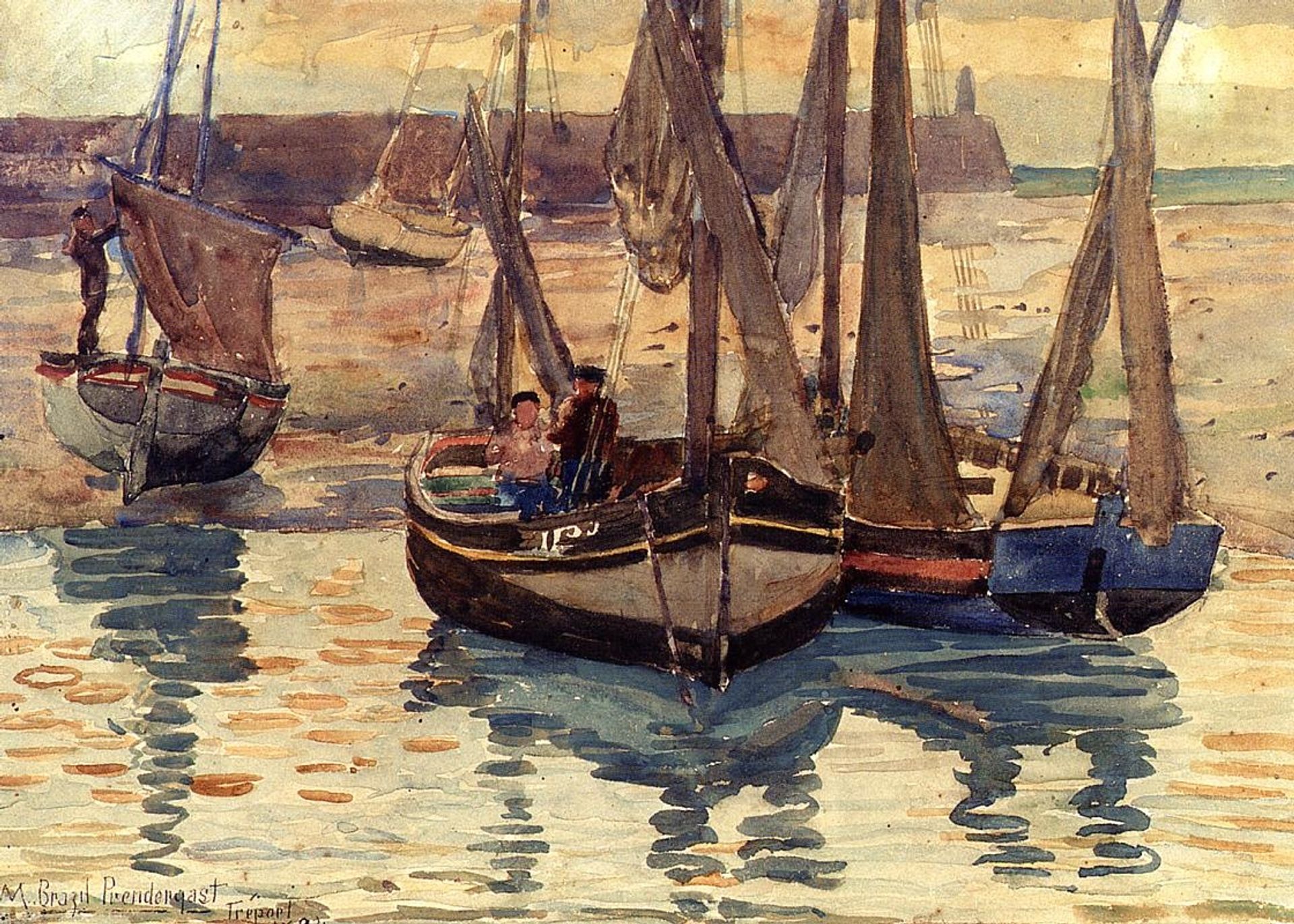 Small Fishing Boats, Treport, France by Maurice Prendergast