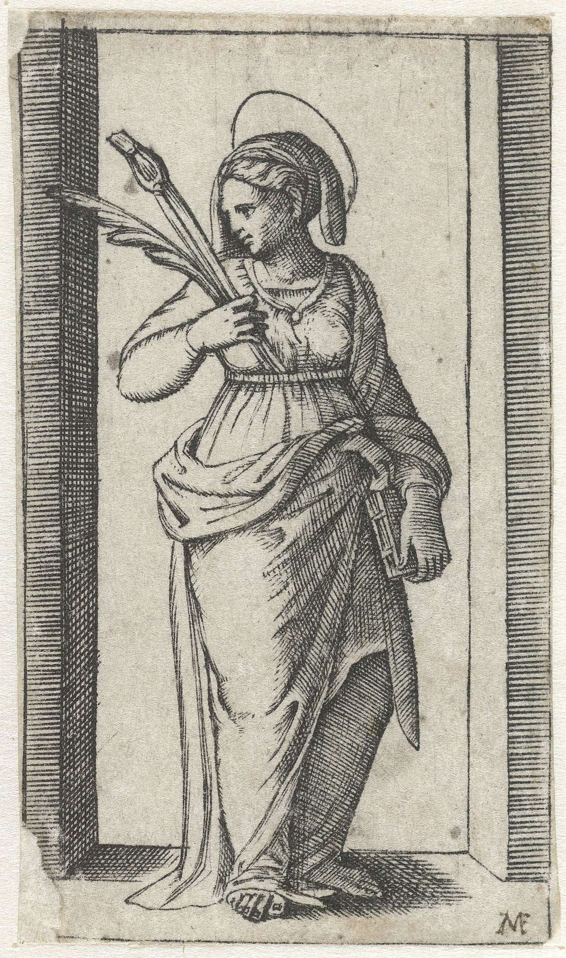 Heilige Apollonia met nijptang met tand by Anonymous