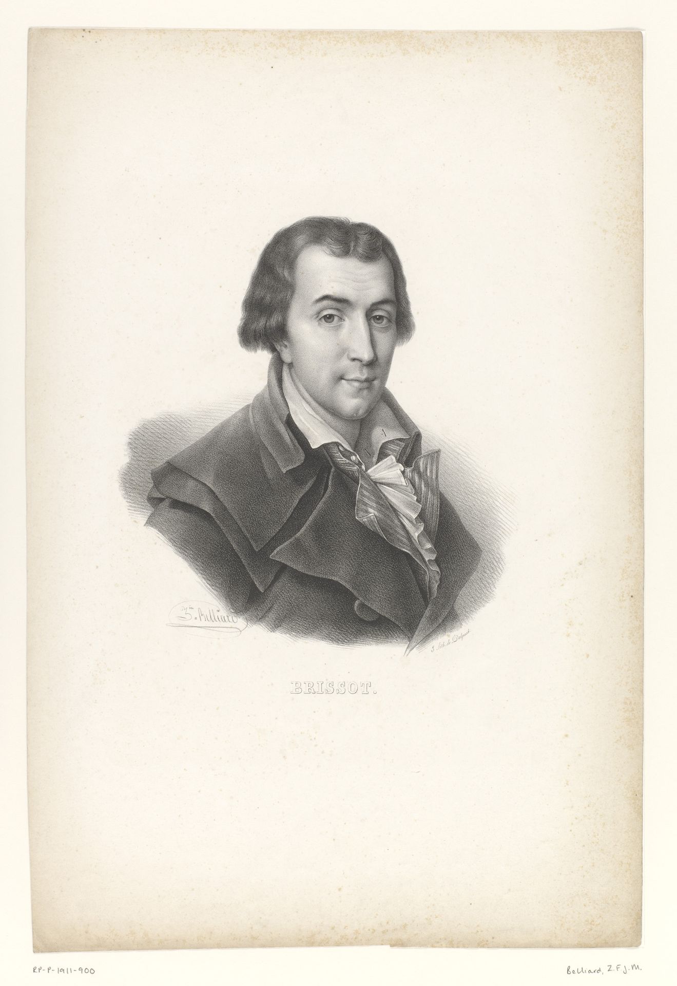 Portret van de journalist en politicus Jacques Pierre Brissot by Zéphirin Belliard