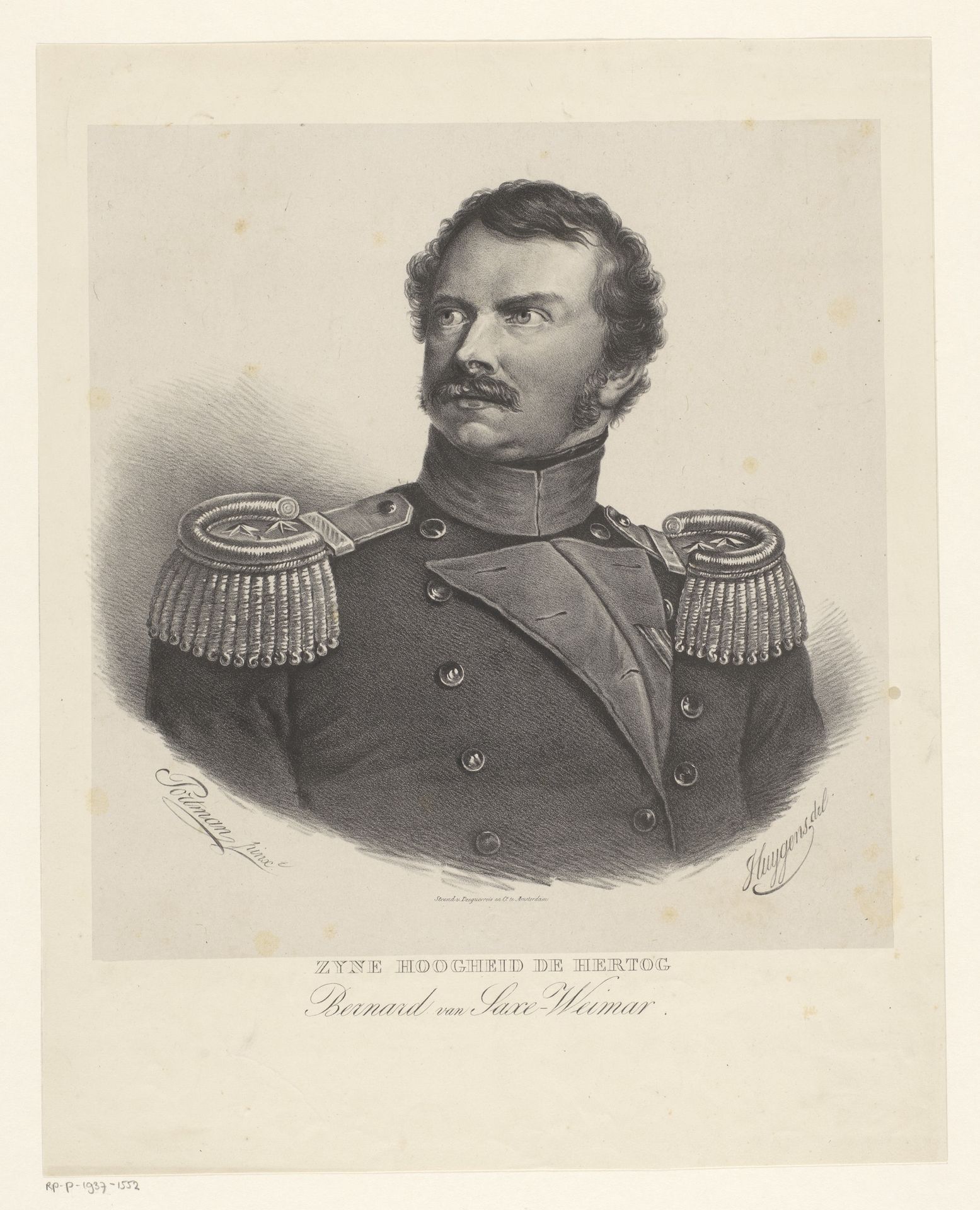 Portret van Karel Bernard hertog van Saxen-Weimar-Eisenach by Frederik Lodewijk Huygens