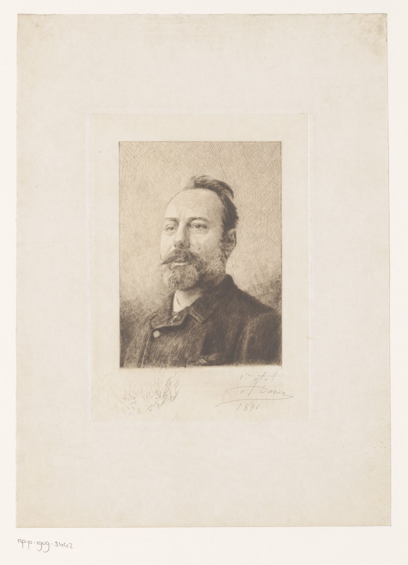 Portret van een onbekende man, mogelijk E. Blauwart by Auguste Danse