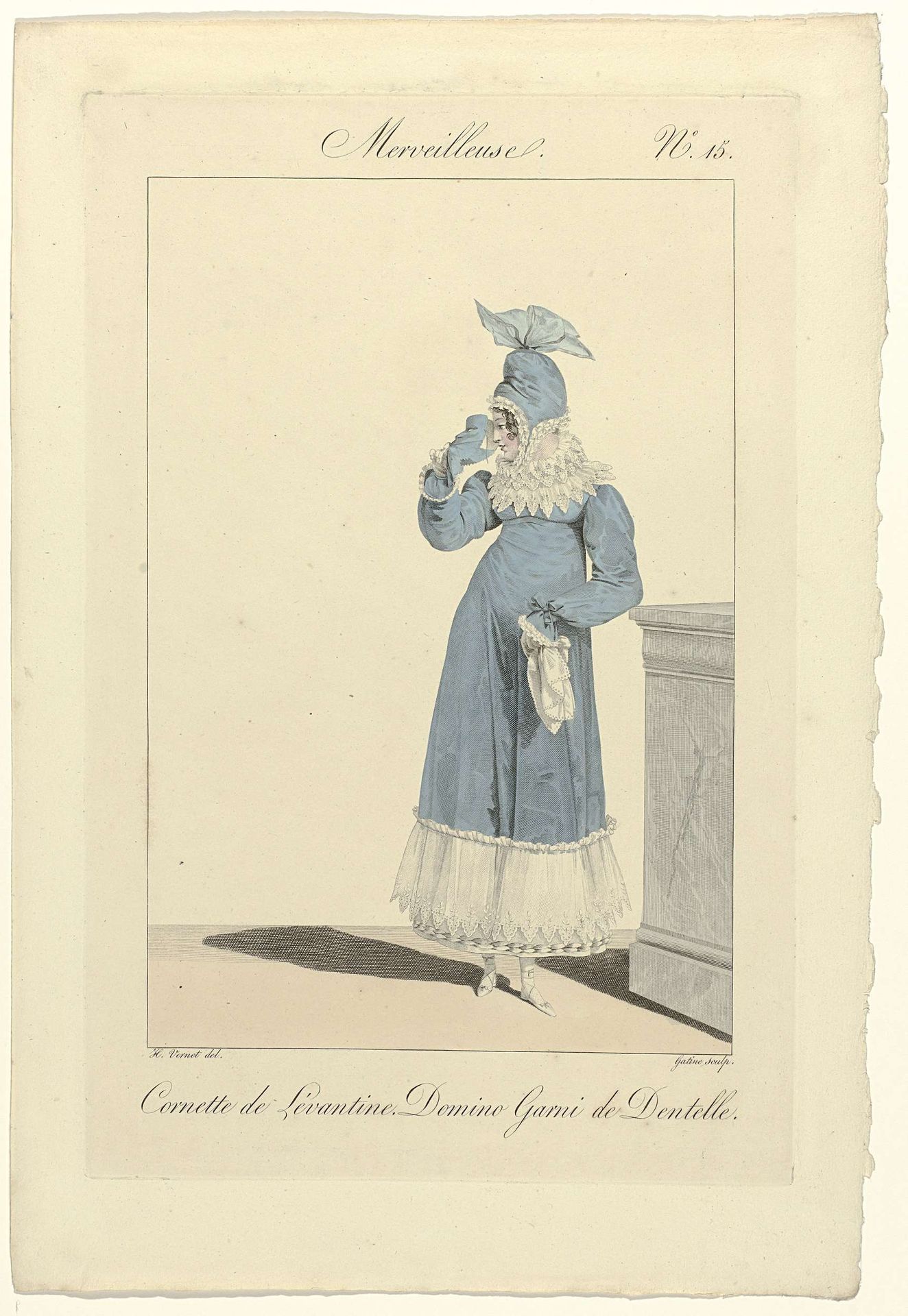 Incroyables et Merveilleuses, 1813, Merveilleuse, No. 15 : Cornette de Levantin (...) by Georges Jacques Gatine