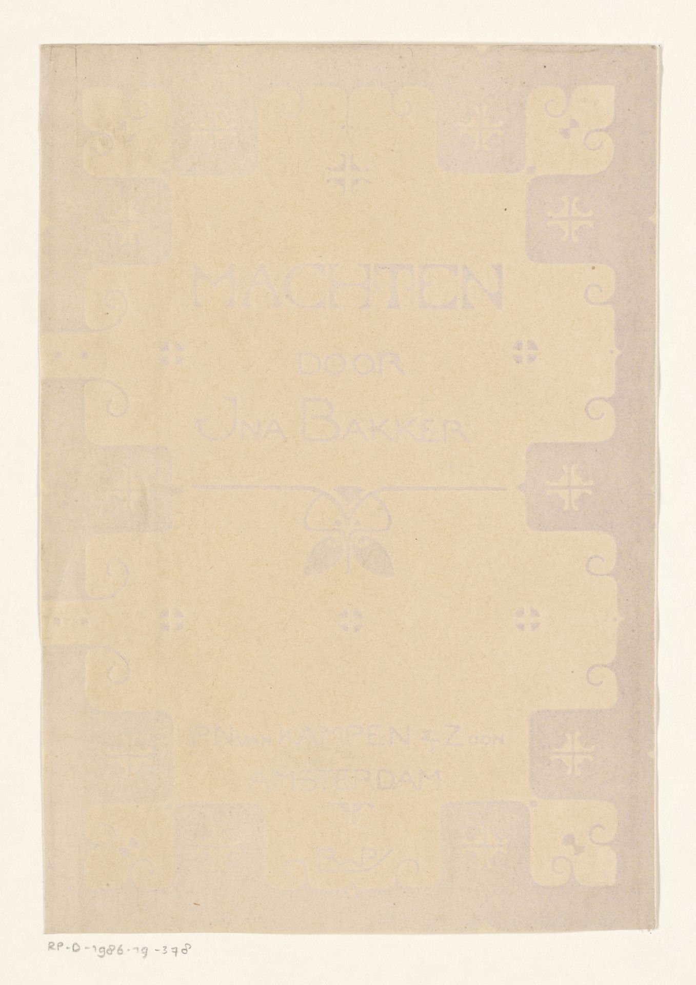 Bandontwerp voor: Ina Boudier-Bakker, Machten, 1902 by Reinier Willem Petrus de (1874-1952) Vries