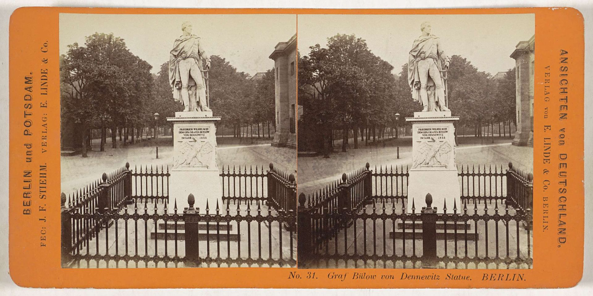 Standbeeld van graaf Friedrich Wilhelm Bülow von Dennewitz, Unter den Linden, Berlijn by Johann Friedrich Stiehm
