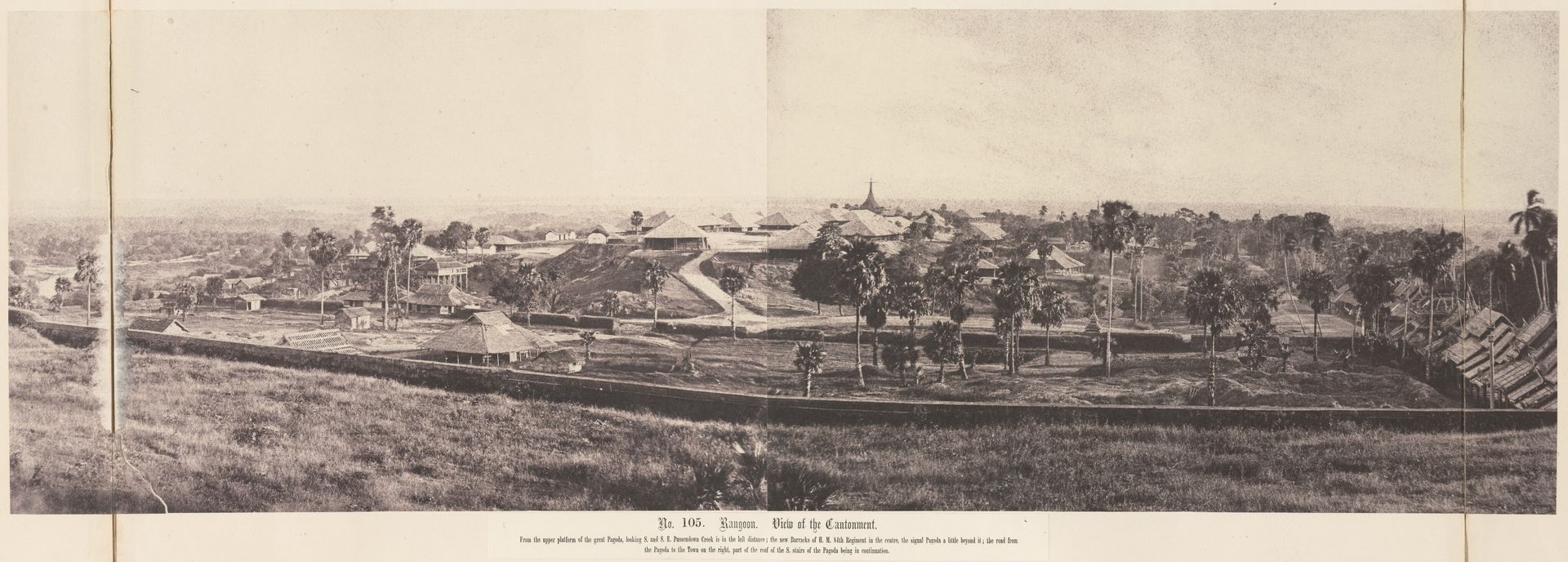 Rangoon: View of the Cantonment by Linnaeus Tripe