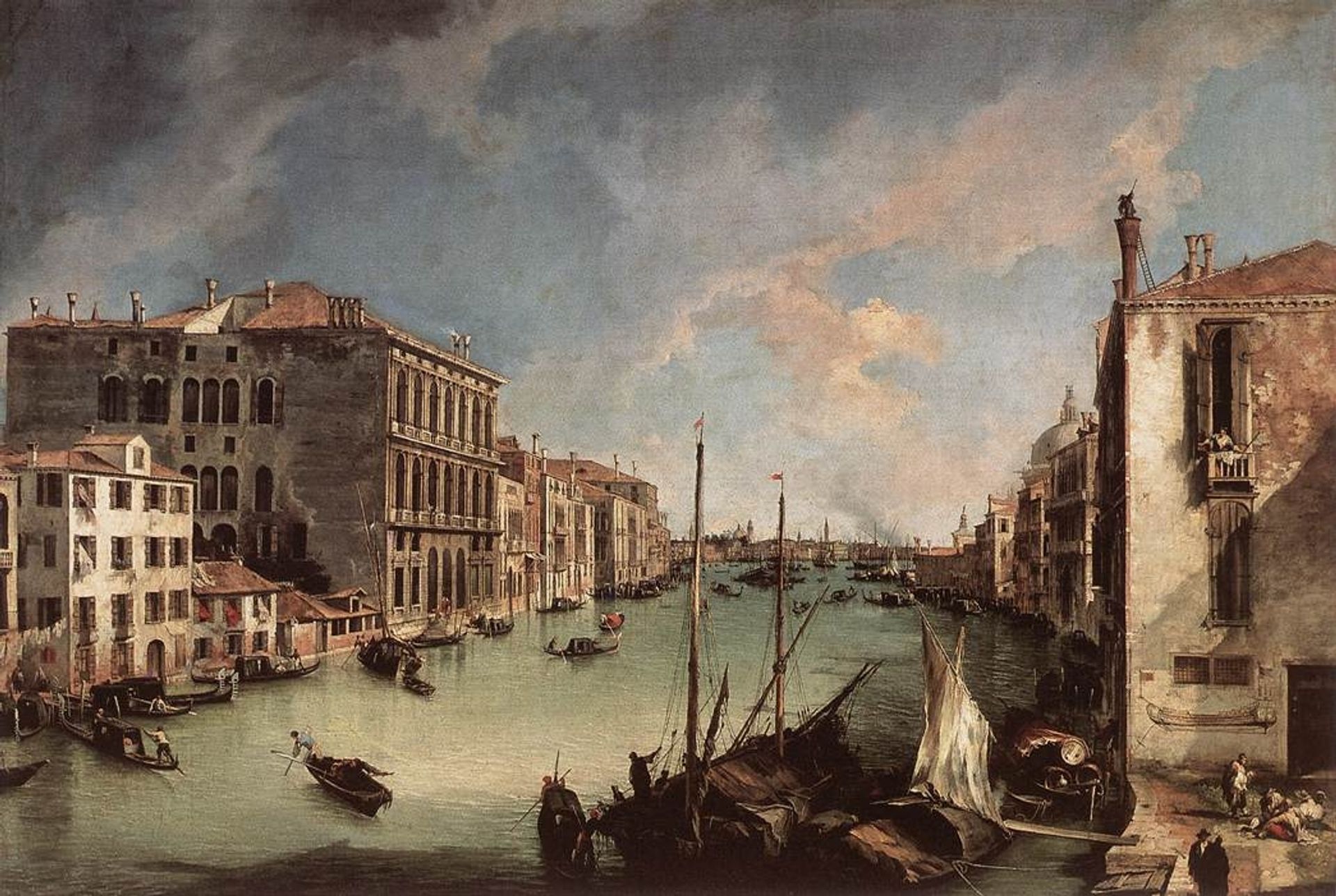 Grand Canal, Looking East from the Campo San Vio by Canaletto