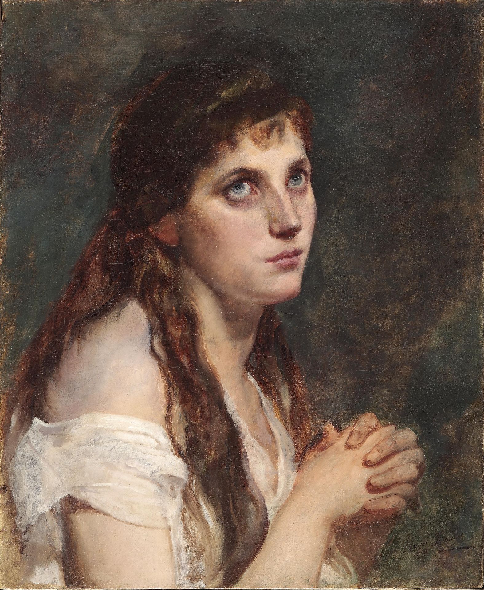Girl with folded hands - Francesco Hayez | Artera | AskArtera