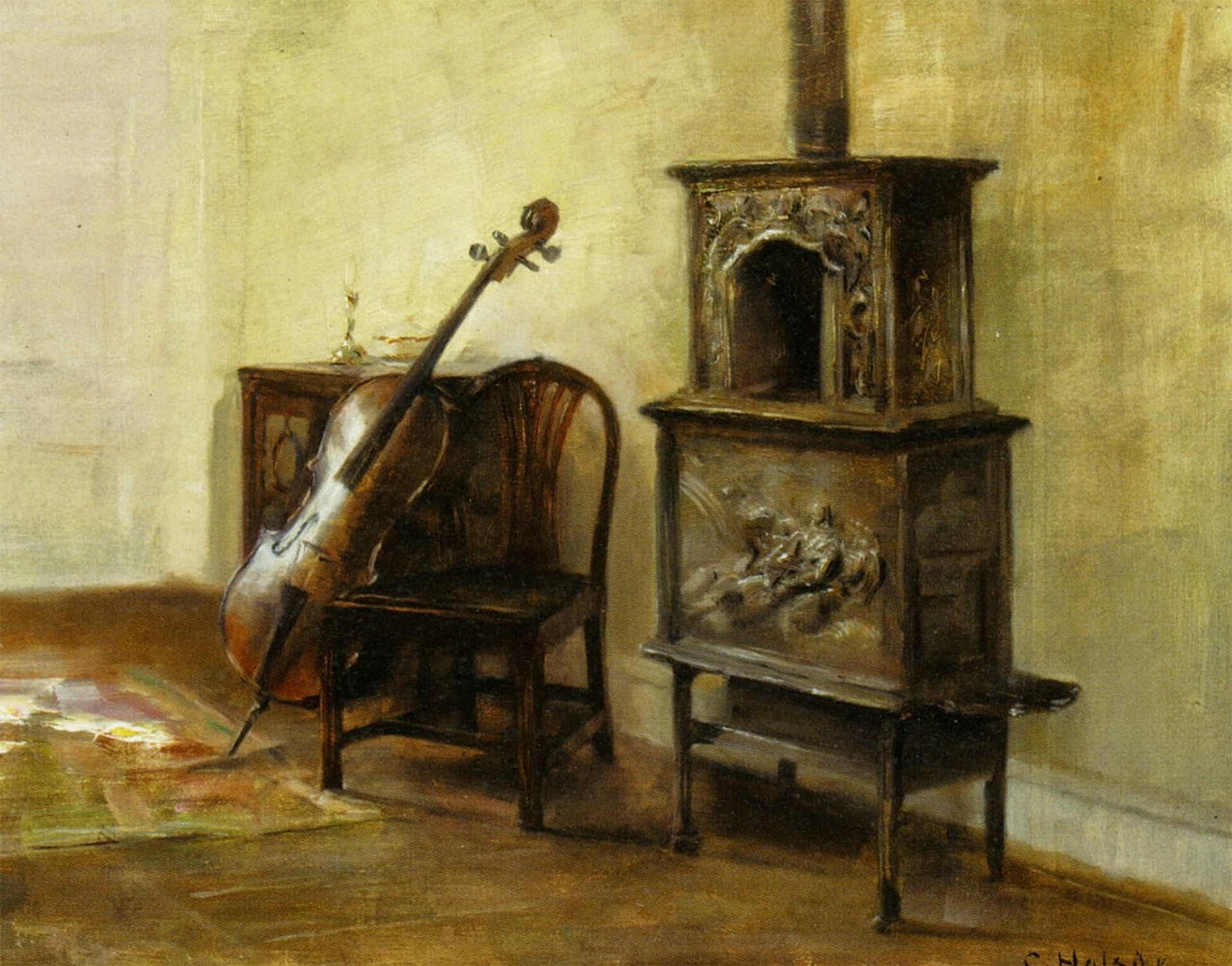 Interior with a Cello by Carl Holsøe