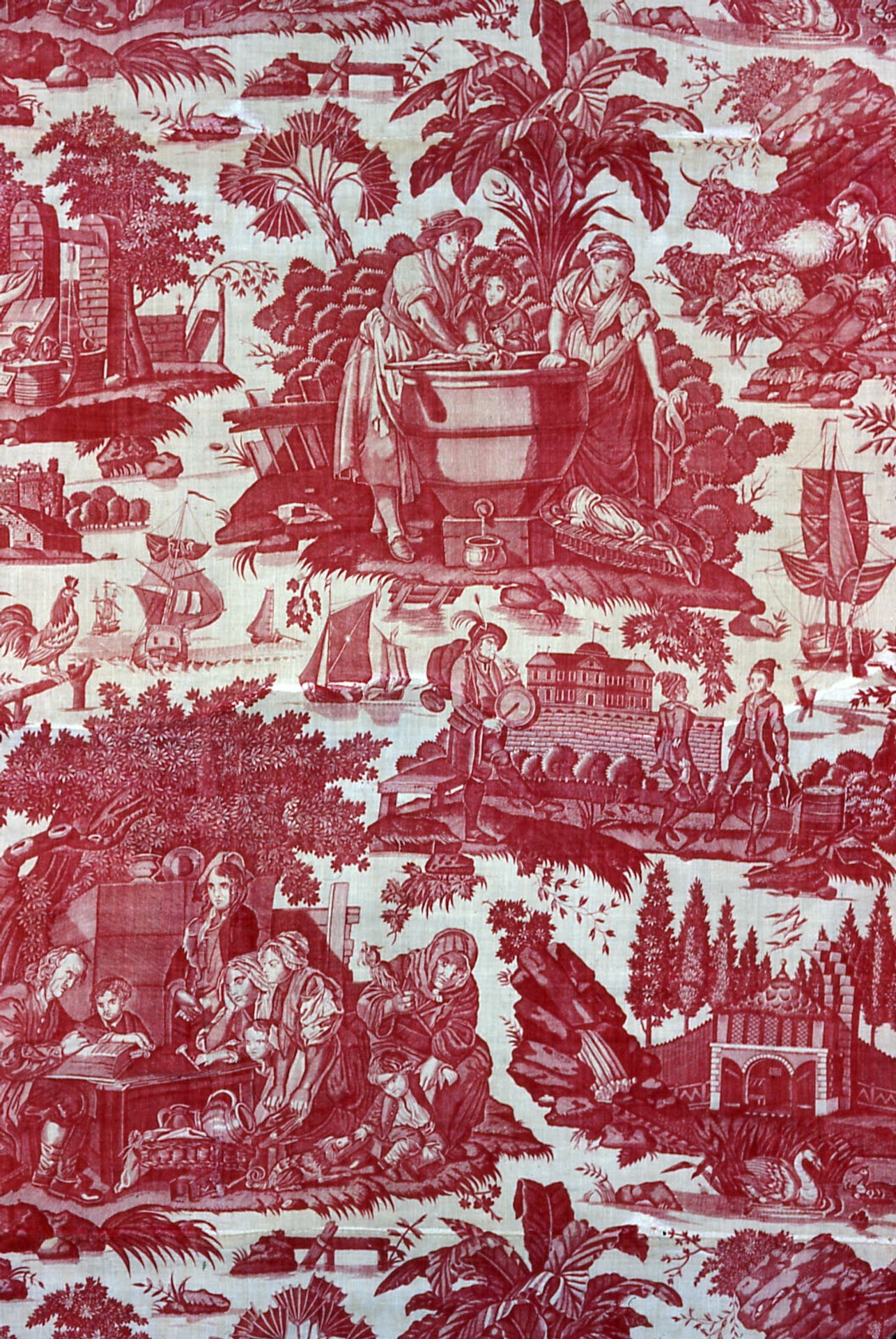 La Danse Savoyarde ou La Lessive (Furnishing Fabric) by Lecler, Père et Fils