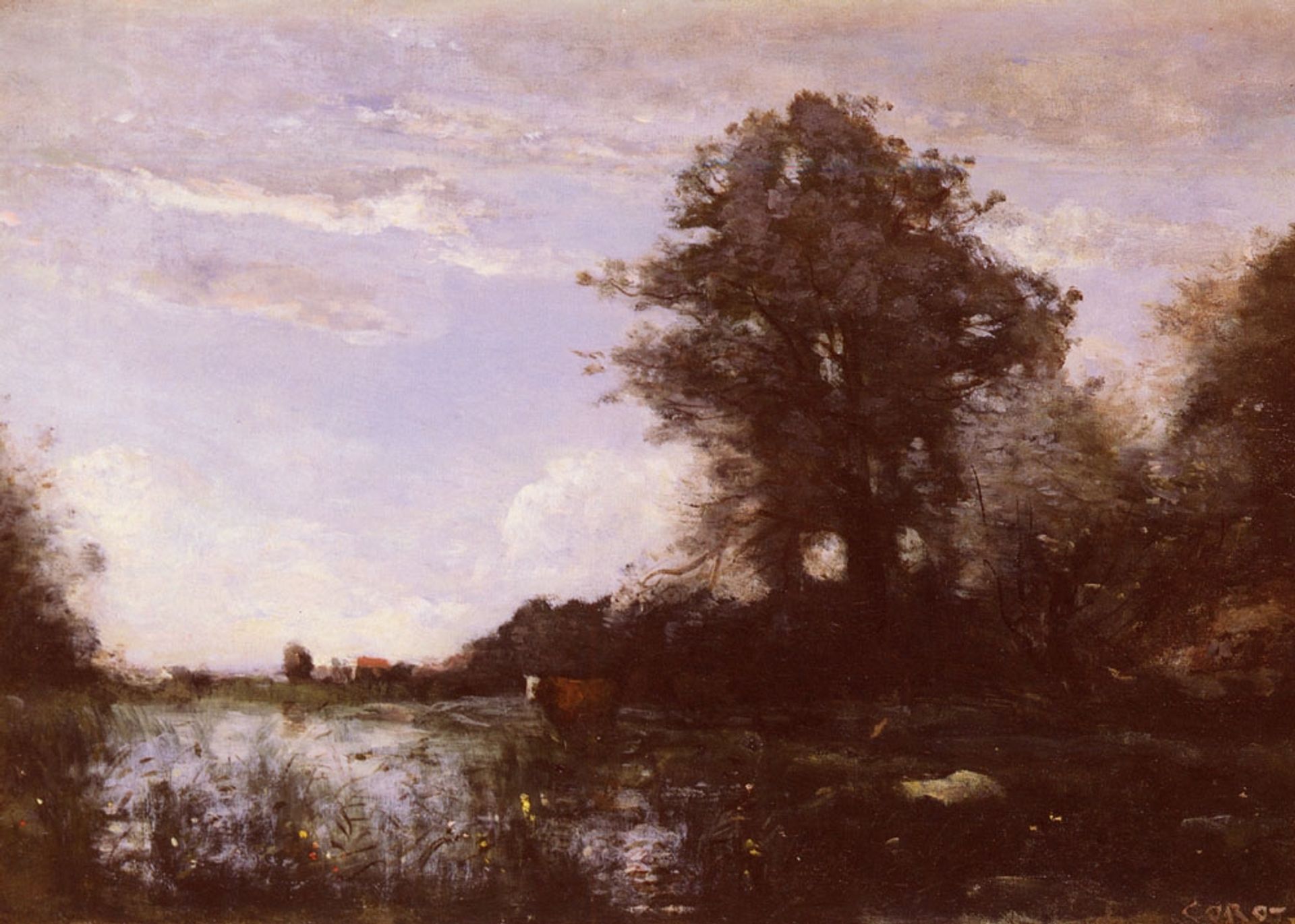 Cuicy Marsh, near Douai by Camille Corot