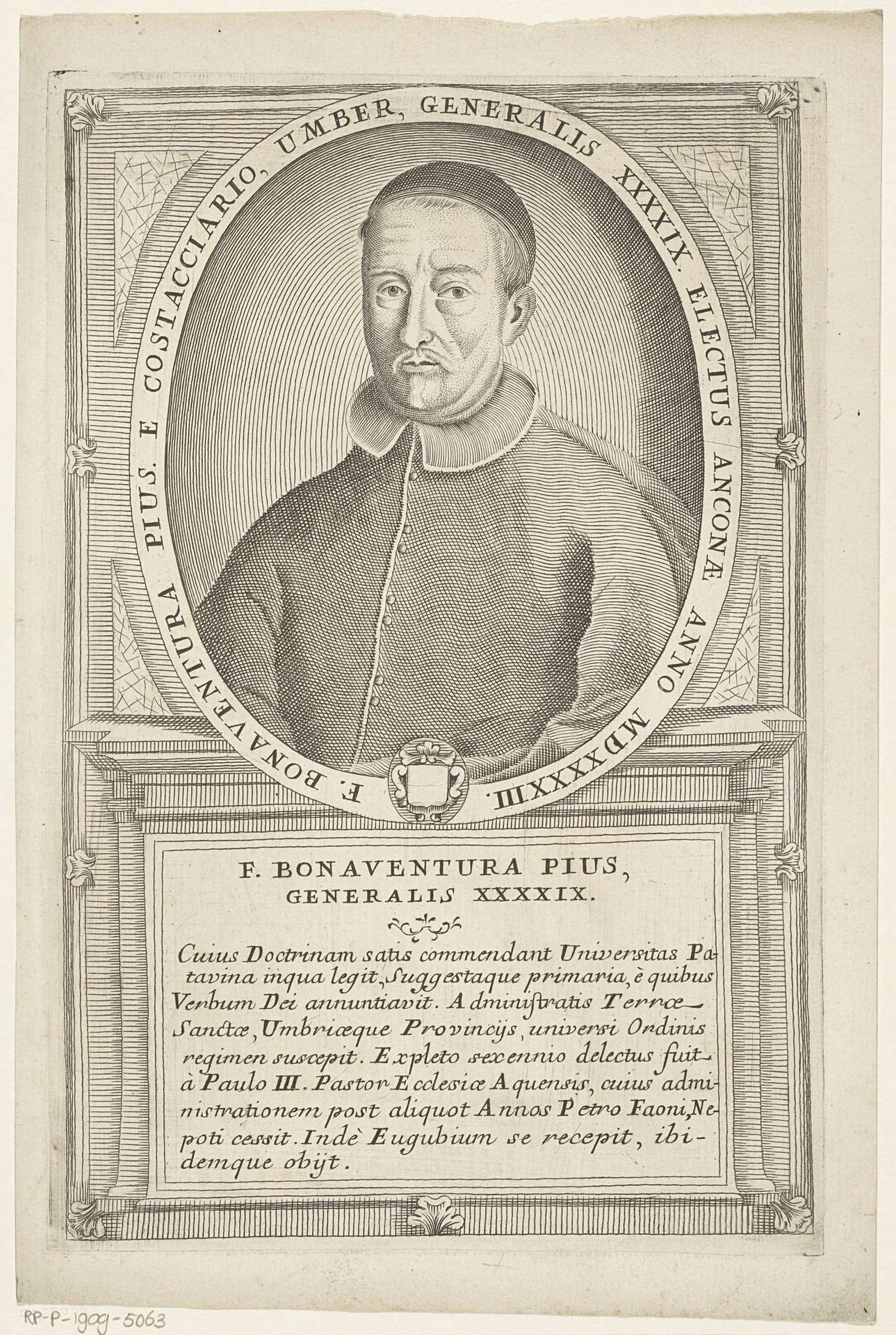 Portret van Buenaventura Fauni-Pio, 49ste Minister Generaal van de franciscaner orde by Antonio Luciani