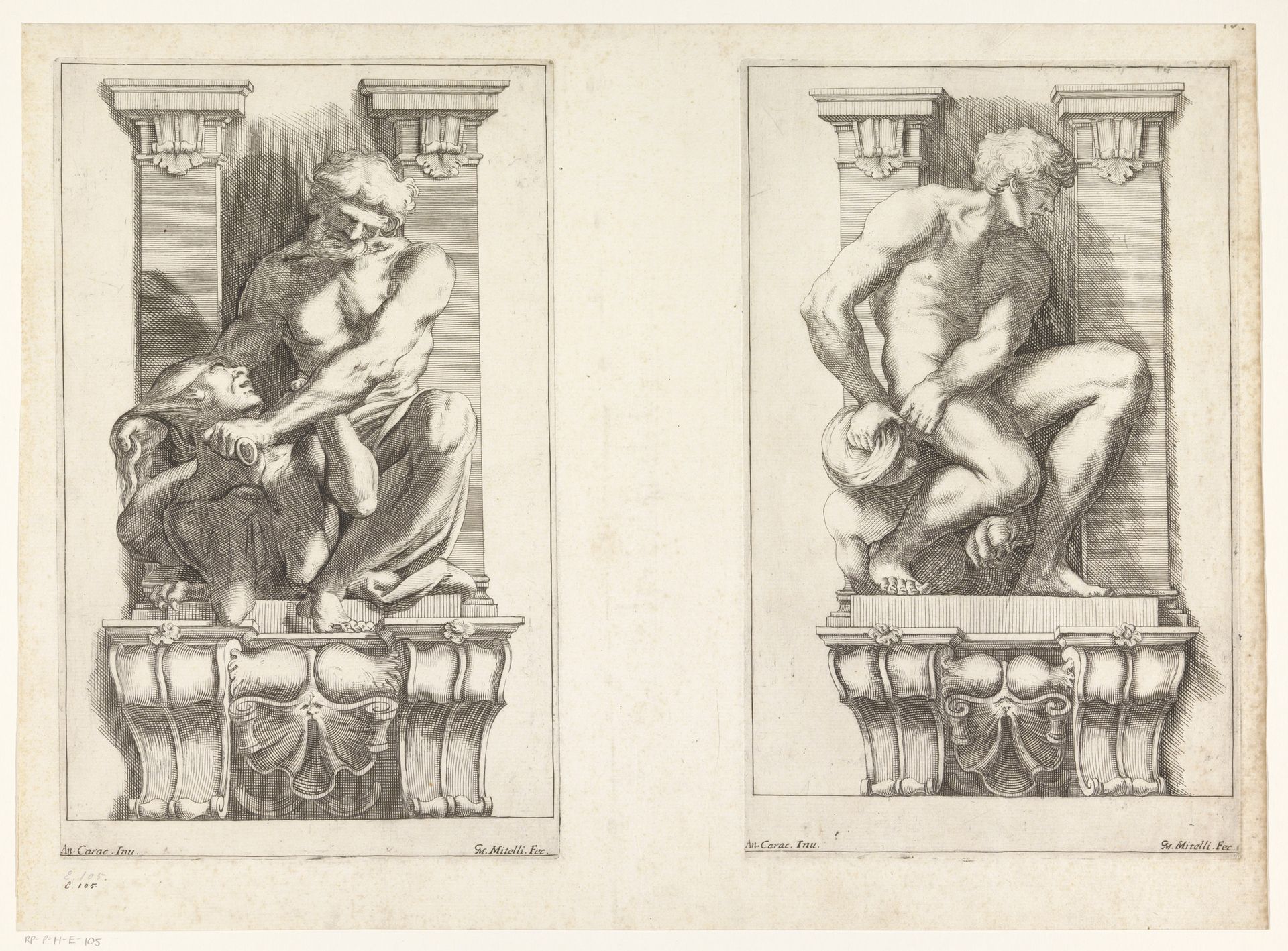 Man onderwerpt een harpij by Giuseppe Maria Mitelli