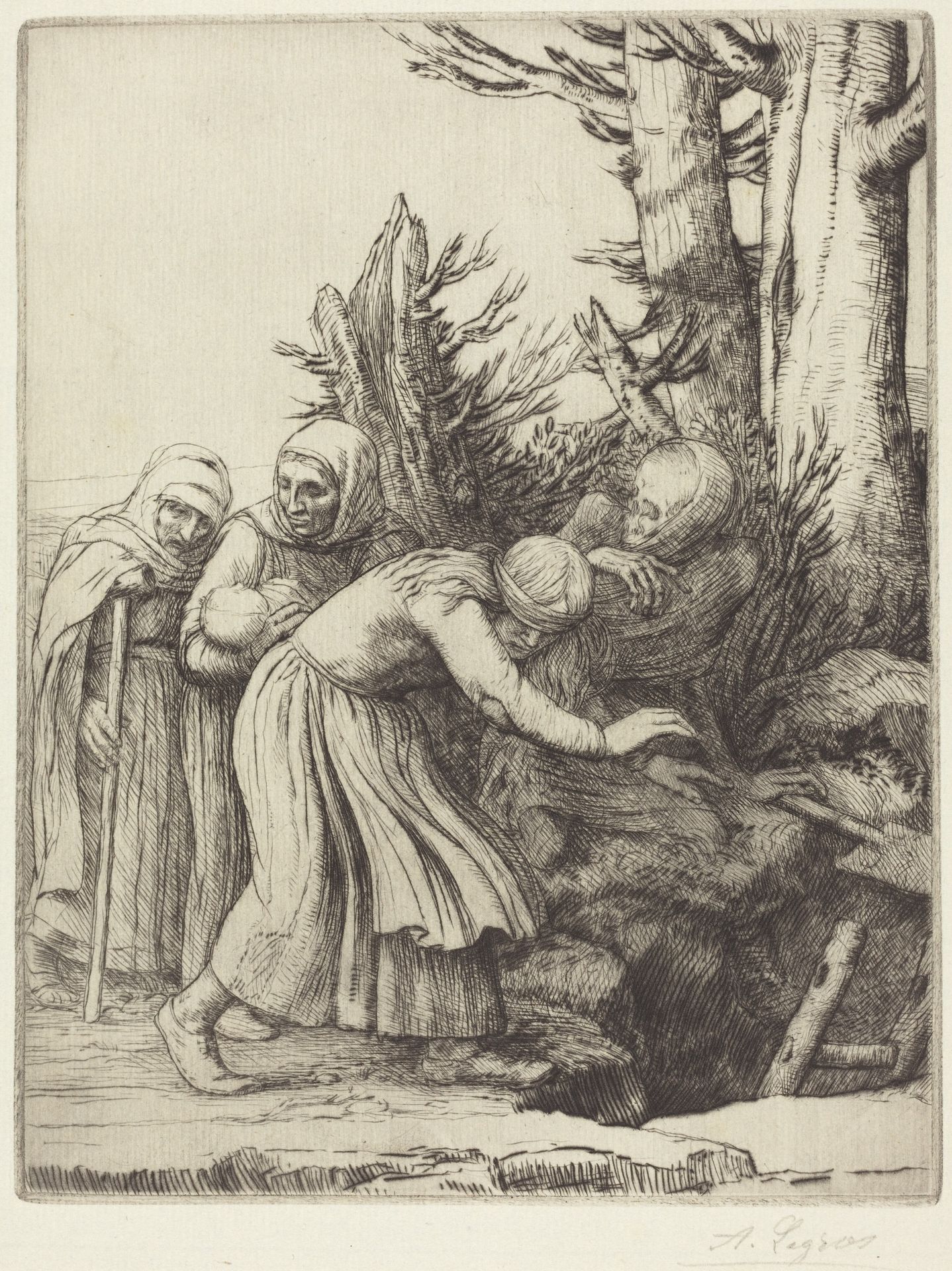 The Triumph of Death: Death Prepares a Dwelling for the Homeless (Le triomphe de la Mort: Lamort a prepare une demeure a des abandonnees) by Alphonse Legros