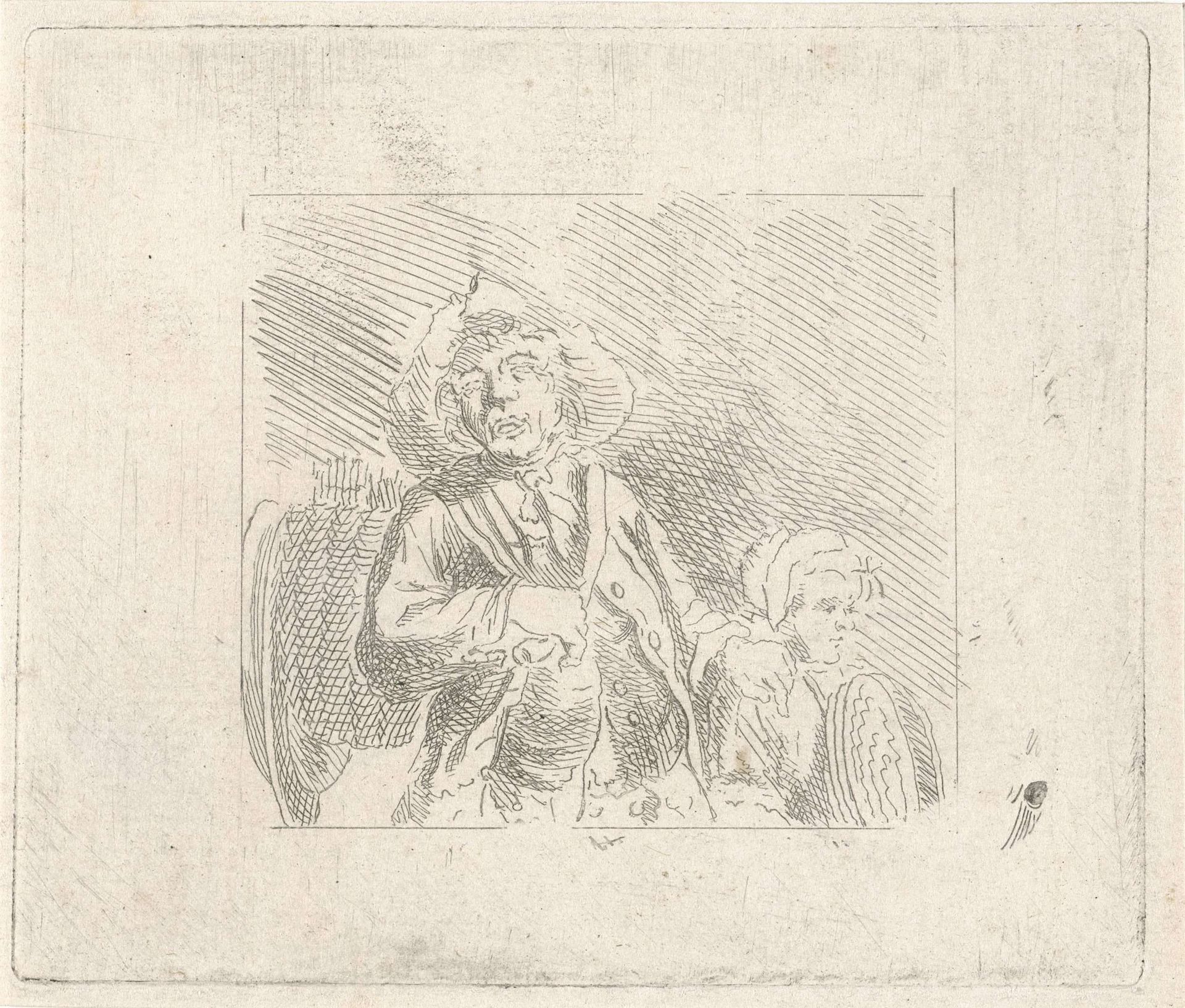 Blinde met begeleider by Pieter de Mare