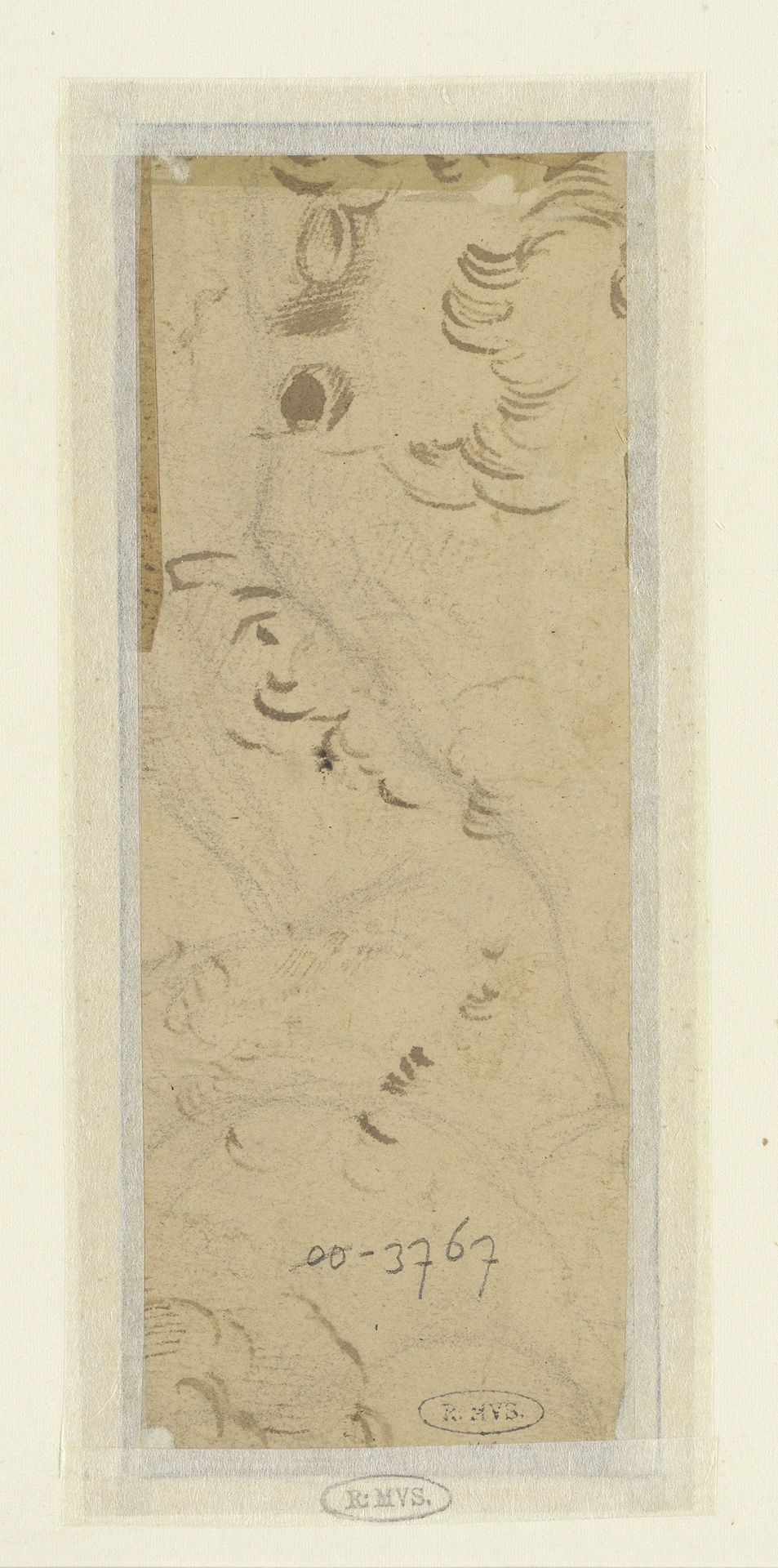 Kop en een mannelijke borst by Raffaele da Montelupo