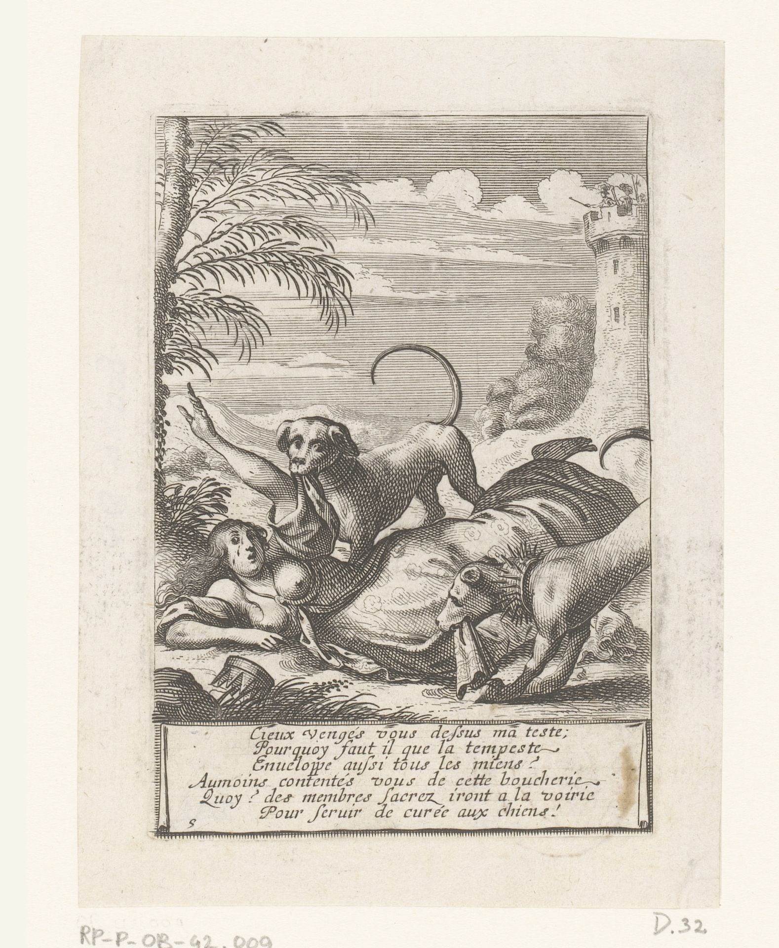 Izebels lichaam door honden verslonden by Abraham Bosse