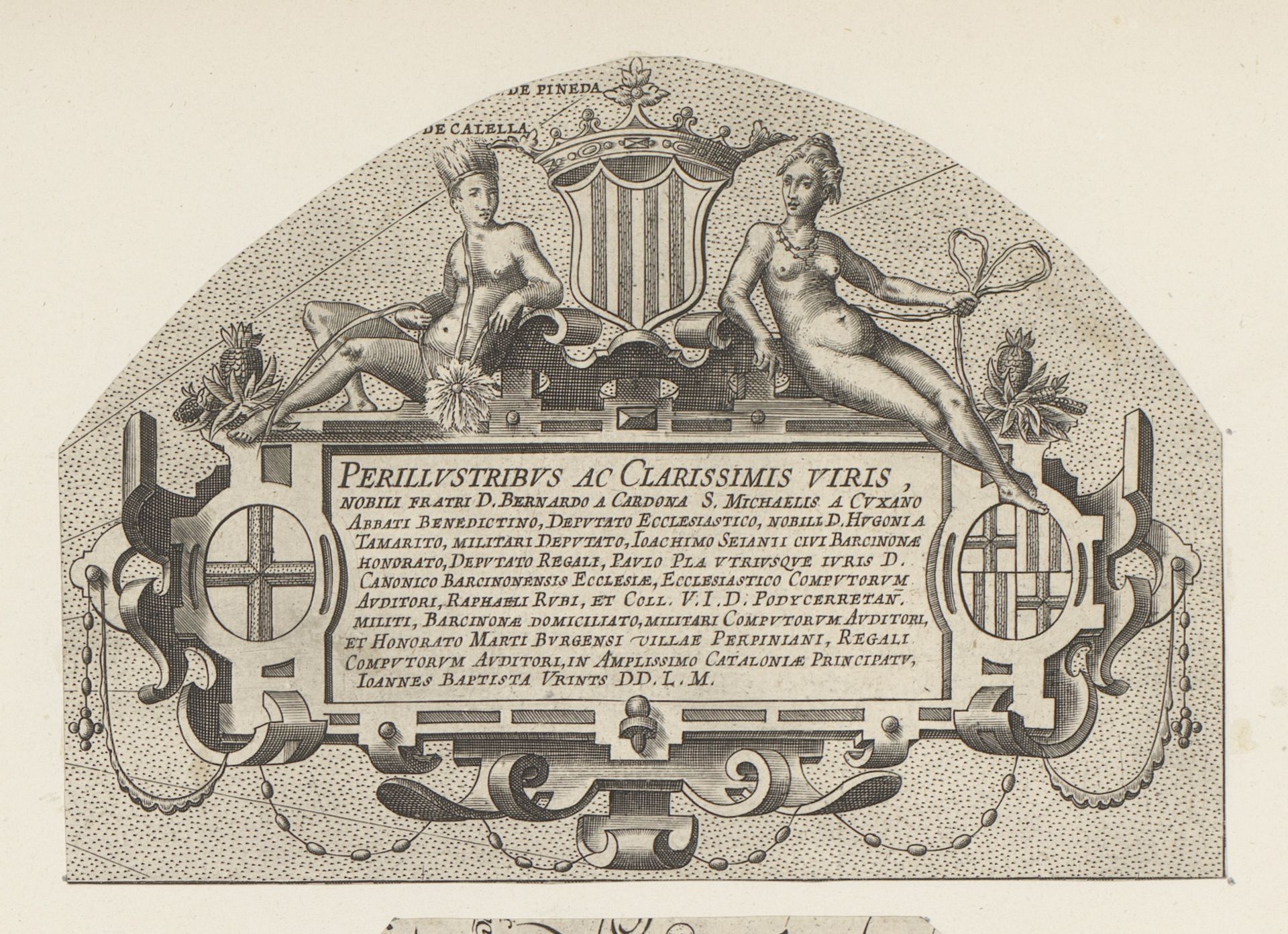 Cartouche met het wapen van Catalonië by Anonymous
