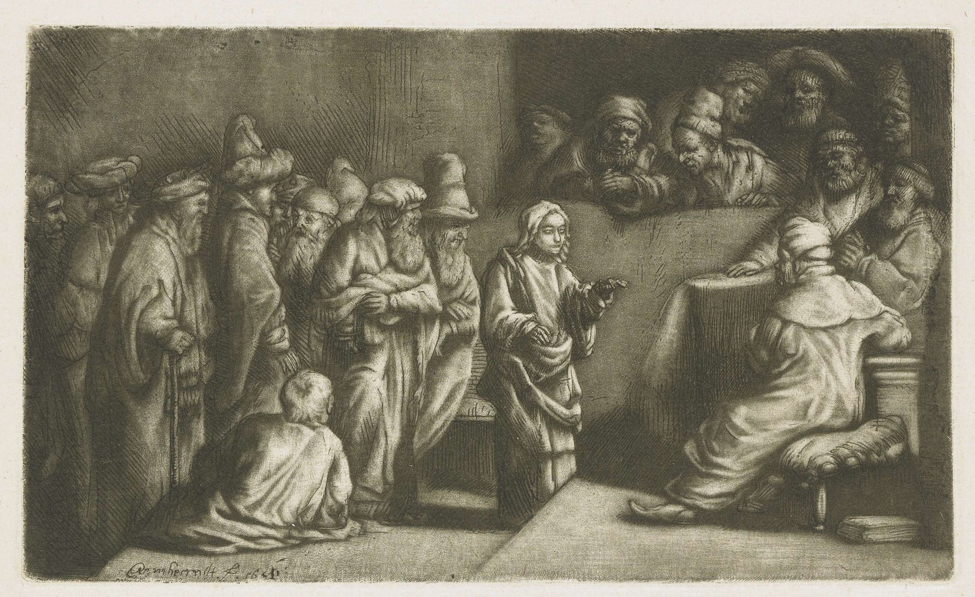 Christ disputing with the doctors: a sketch by Rembrandt van Rijn