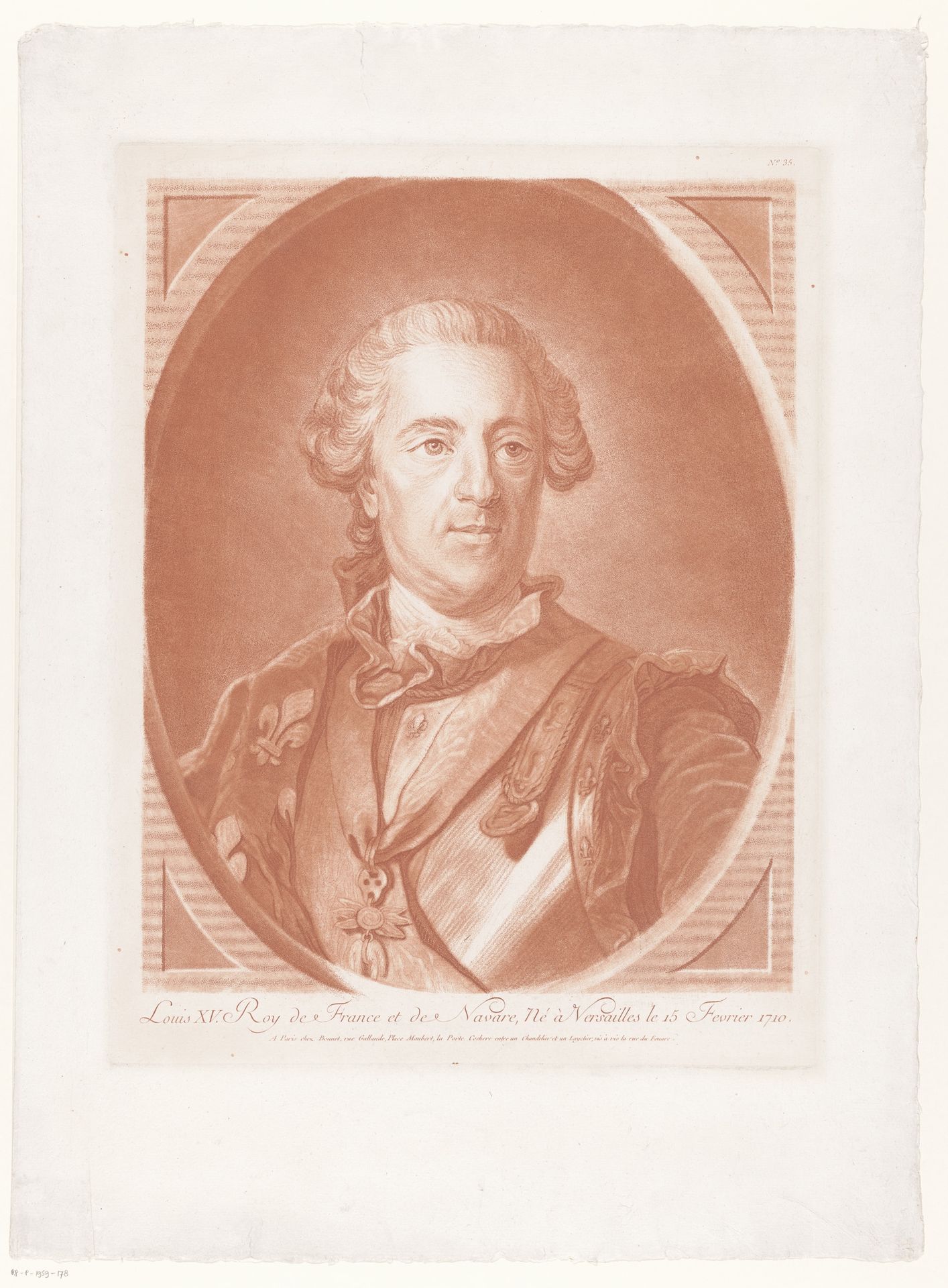 Portret van Lodewijk XV by Louis Marin Bonnet