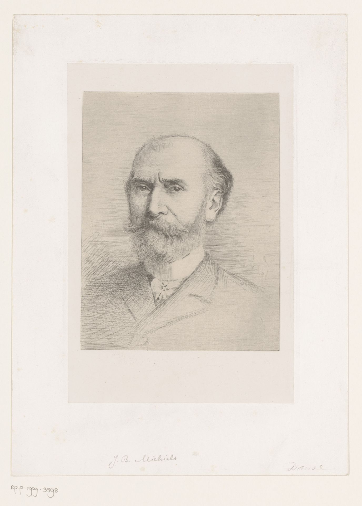 Portret van Jean Baptiste Michiels by Auguste Danse