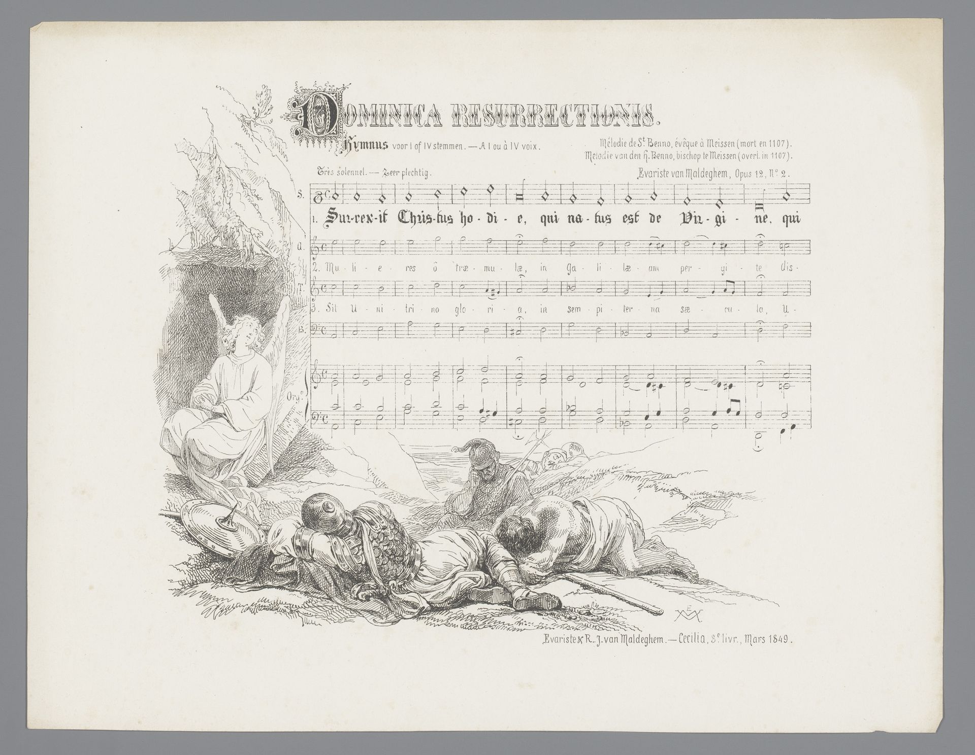 Slapende soldaten bij het graf van Christus by Eugène Van Maldeghem