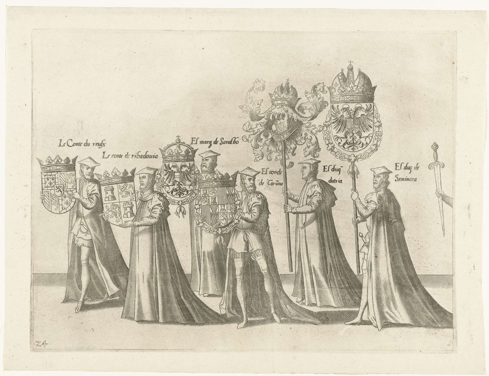 Deel van de optocht, nr. 24 by Joannes van (I) Doetechum