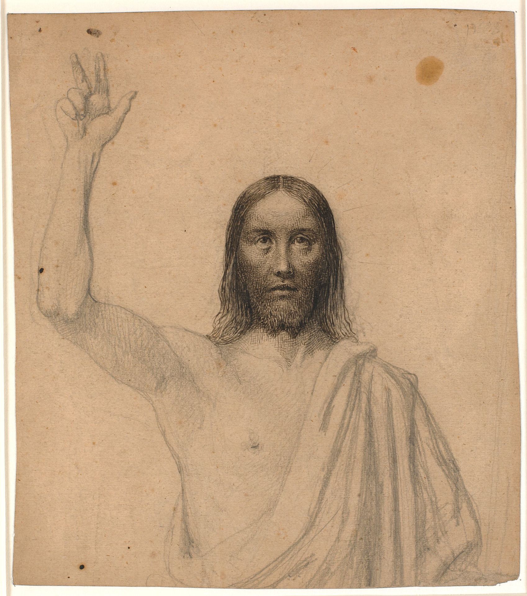 Velsignende Kristus. Halvfigur en face by Wilhelm Marstrand