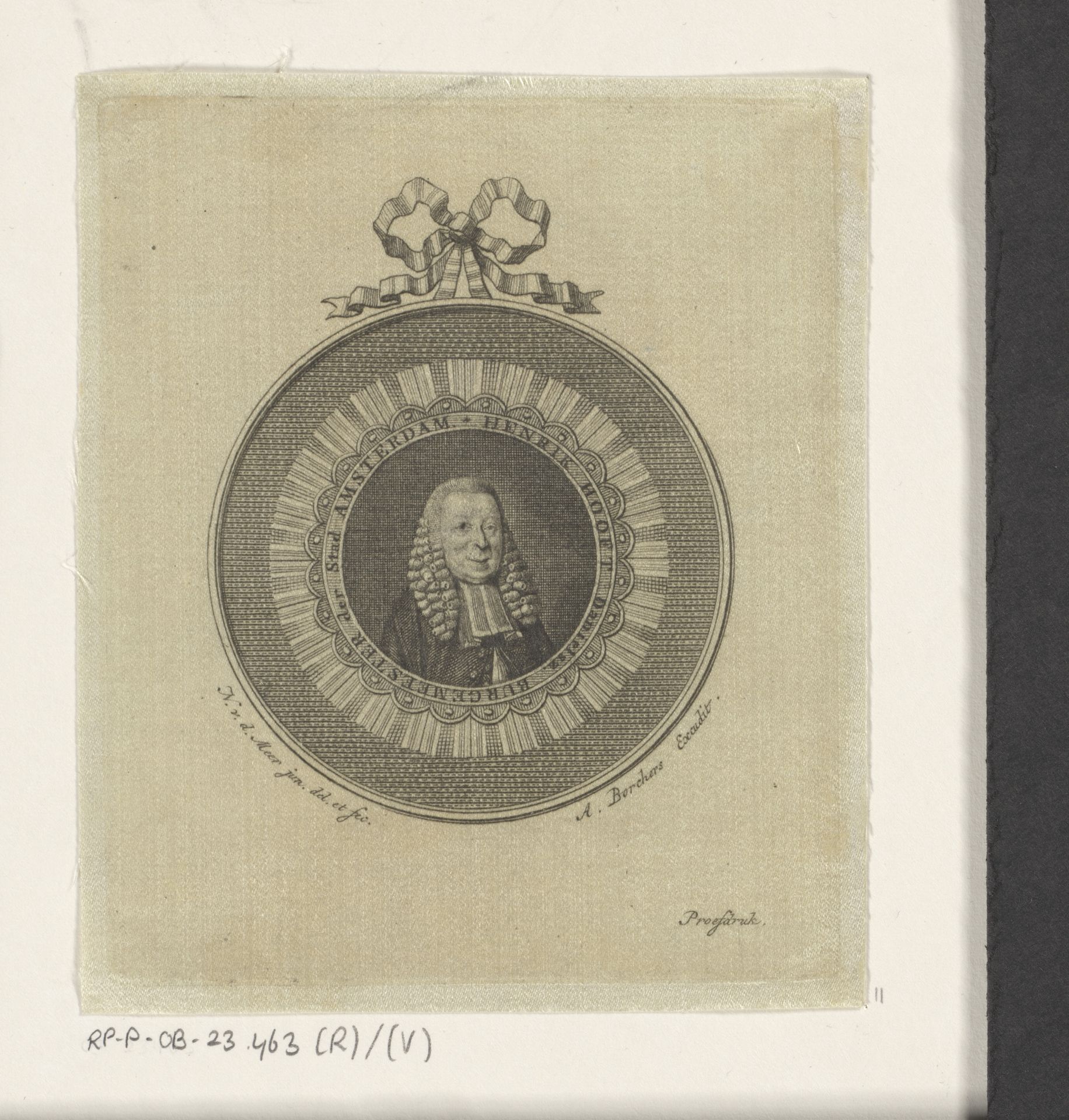 Portret van Hendrik Danielsz. Hooft by Noach van der (II) Meer