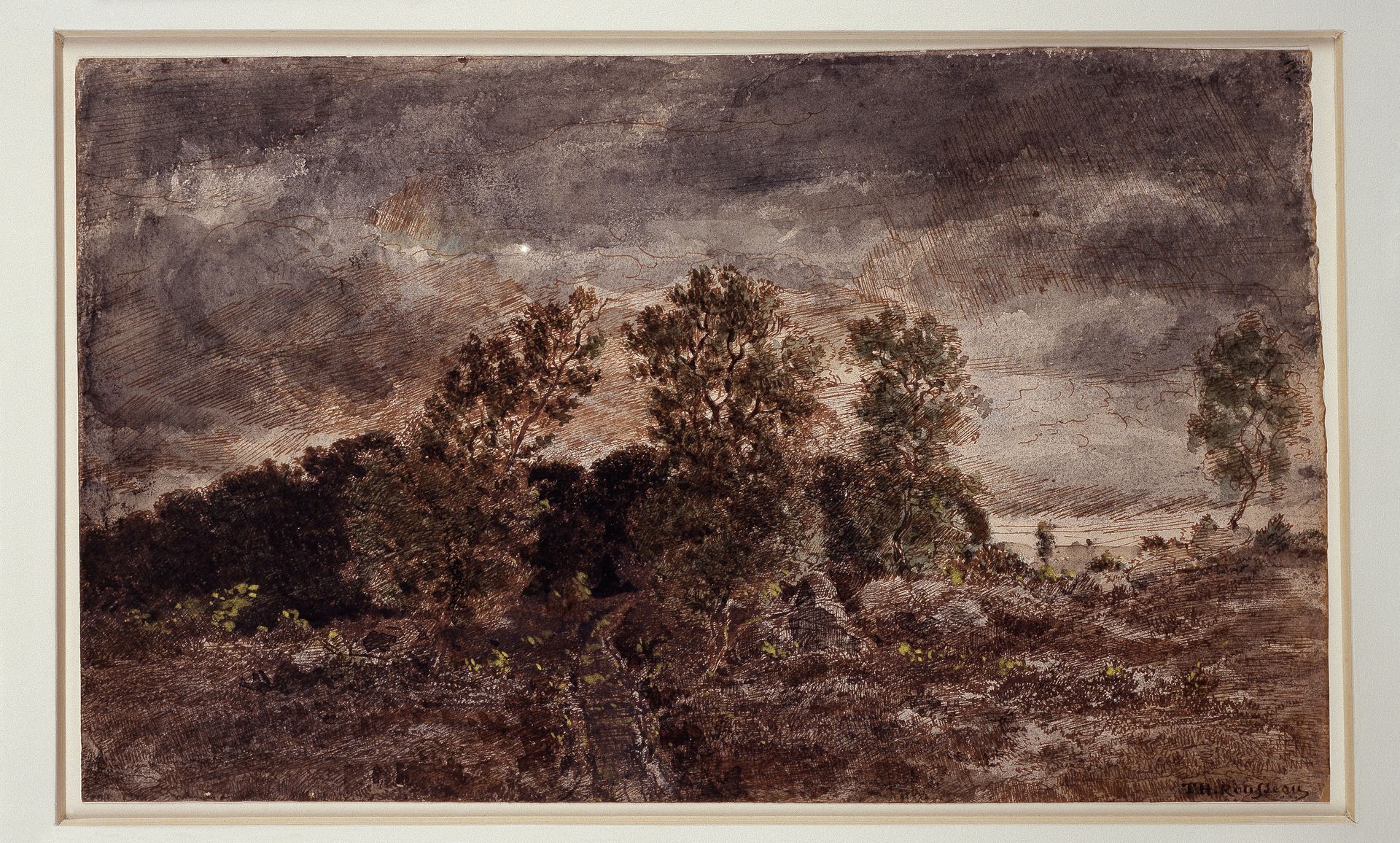 Landscape with thunderstorms by Theodore Rousseau