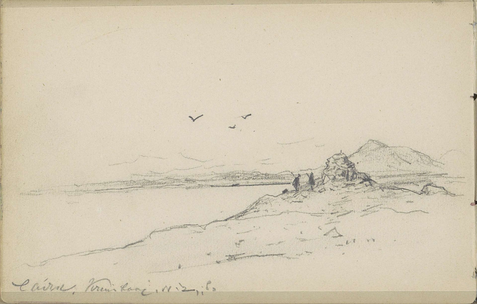 Figuren bij een cairn in de Kruisbaai te Nova Zembla by Louis Apol