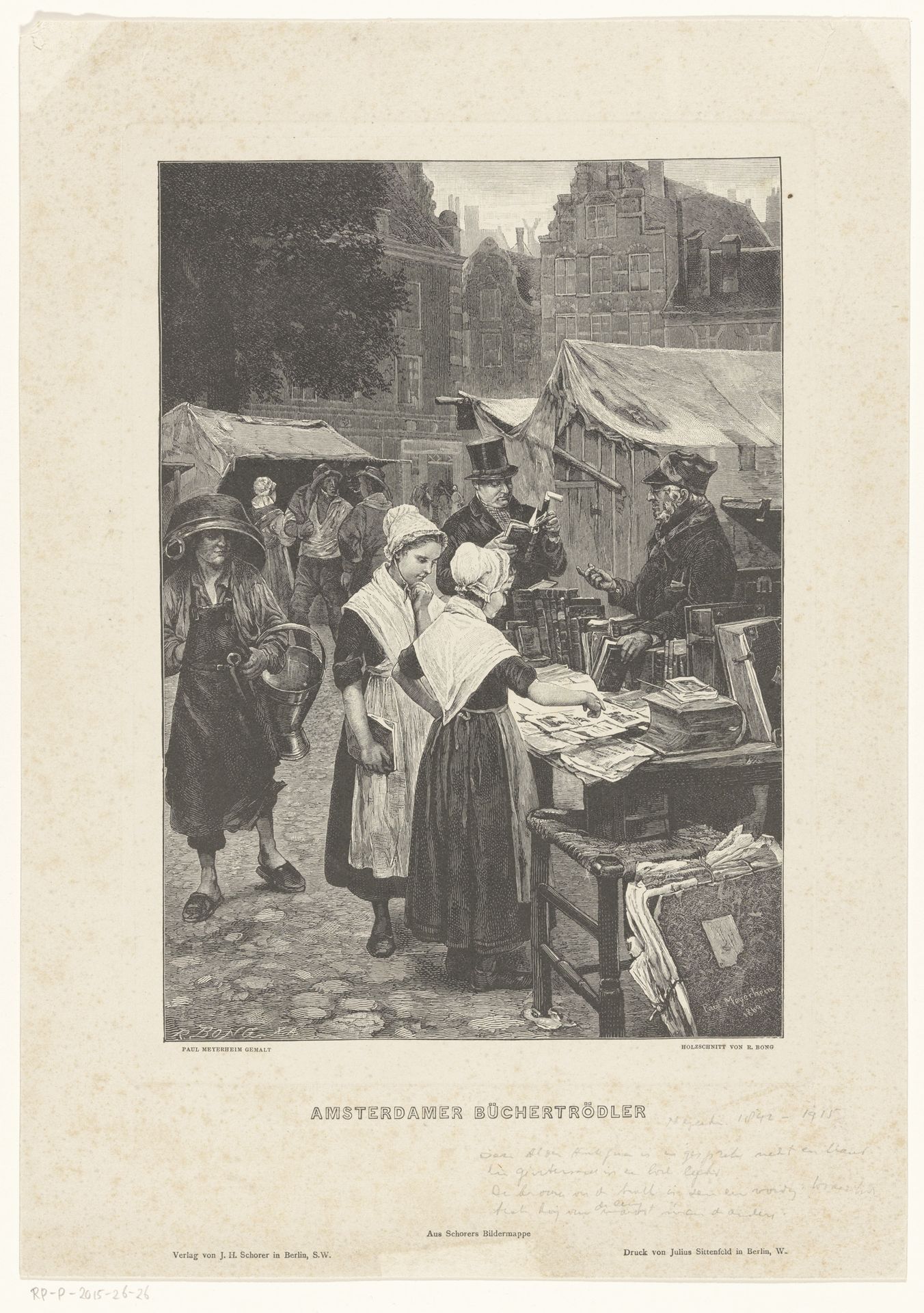 Boekverkoper op een markt in Amsterdam by R. Bong