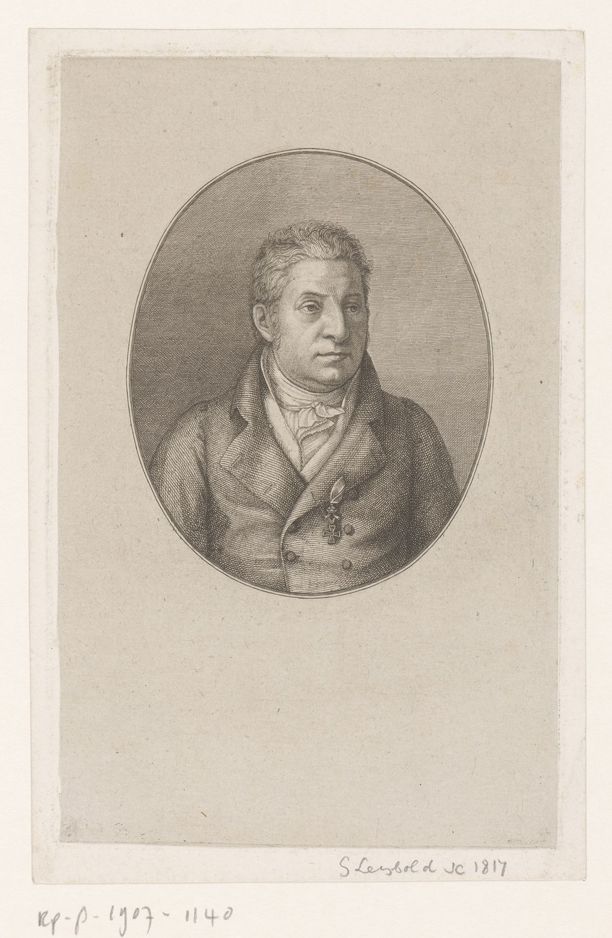 Portret van Adam von Bartsch by Heinrich Gustav Adolf Leybold