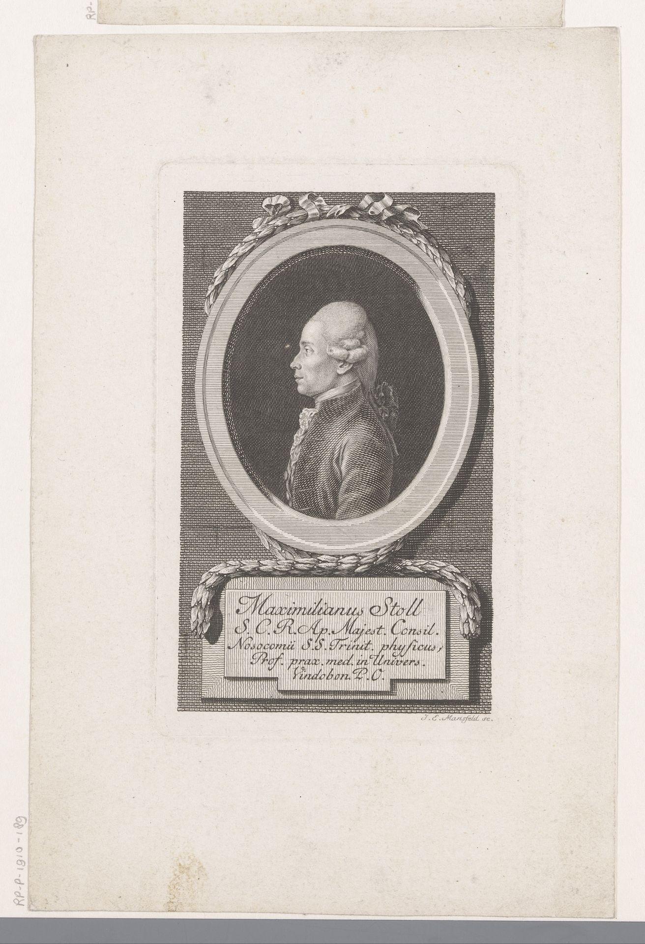 Portret van Maximilian Stoll by Johann Ernst Mansfeld