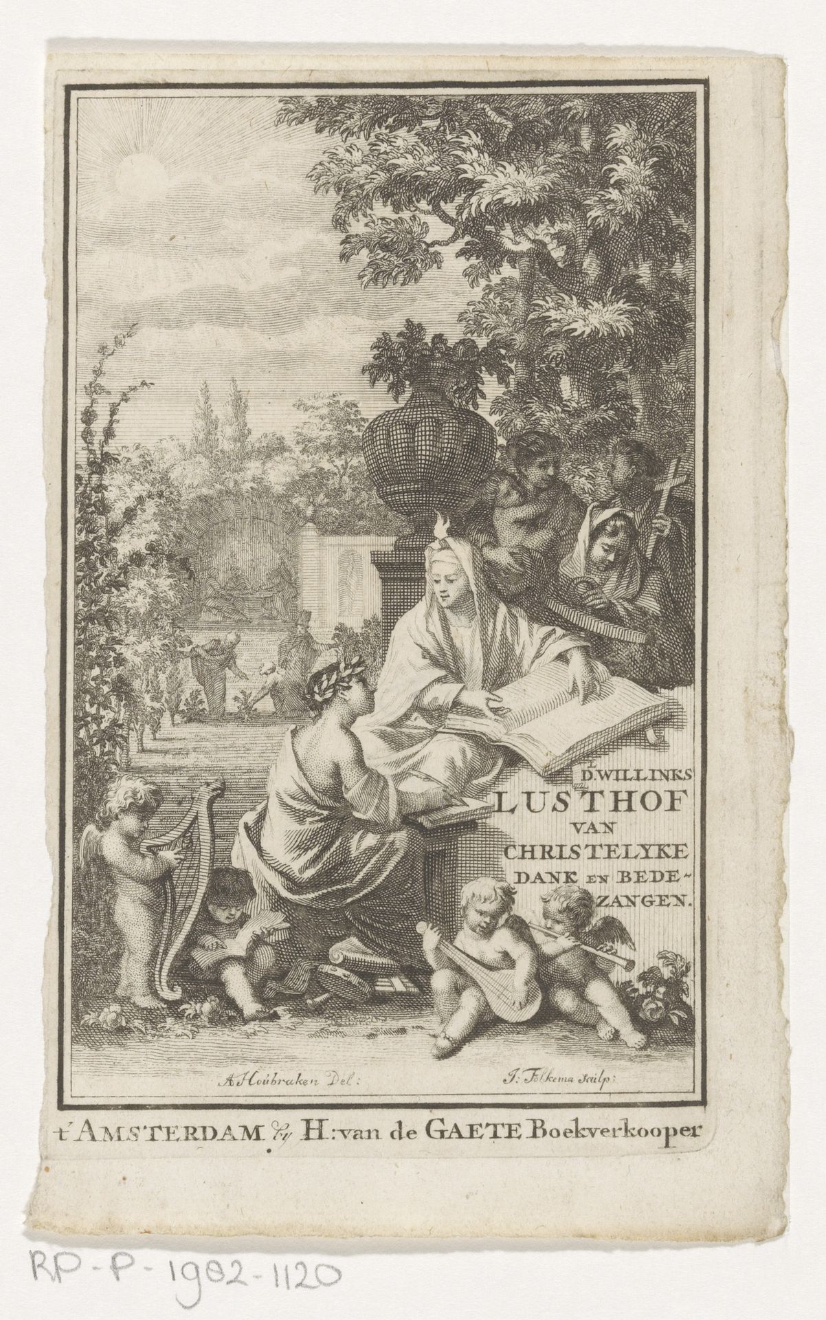 Allegorische voorstelling met Geloof en deugden by Jacob Folkema