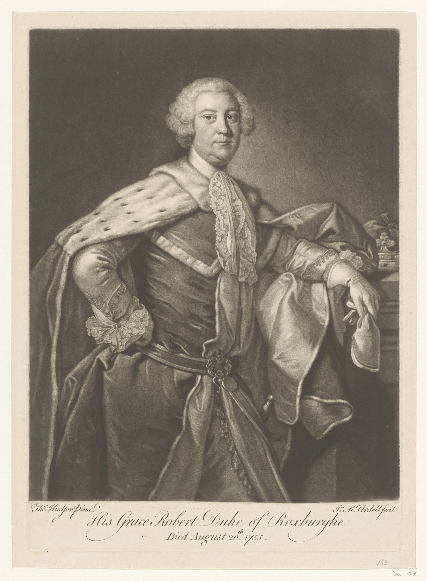 Portret van Robert Ker by James McArdell