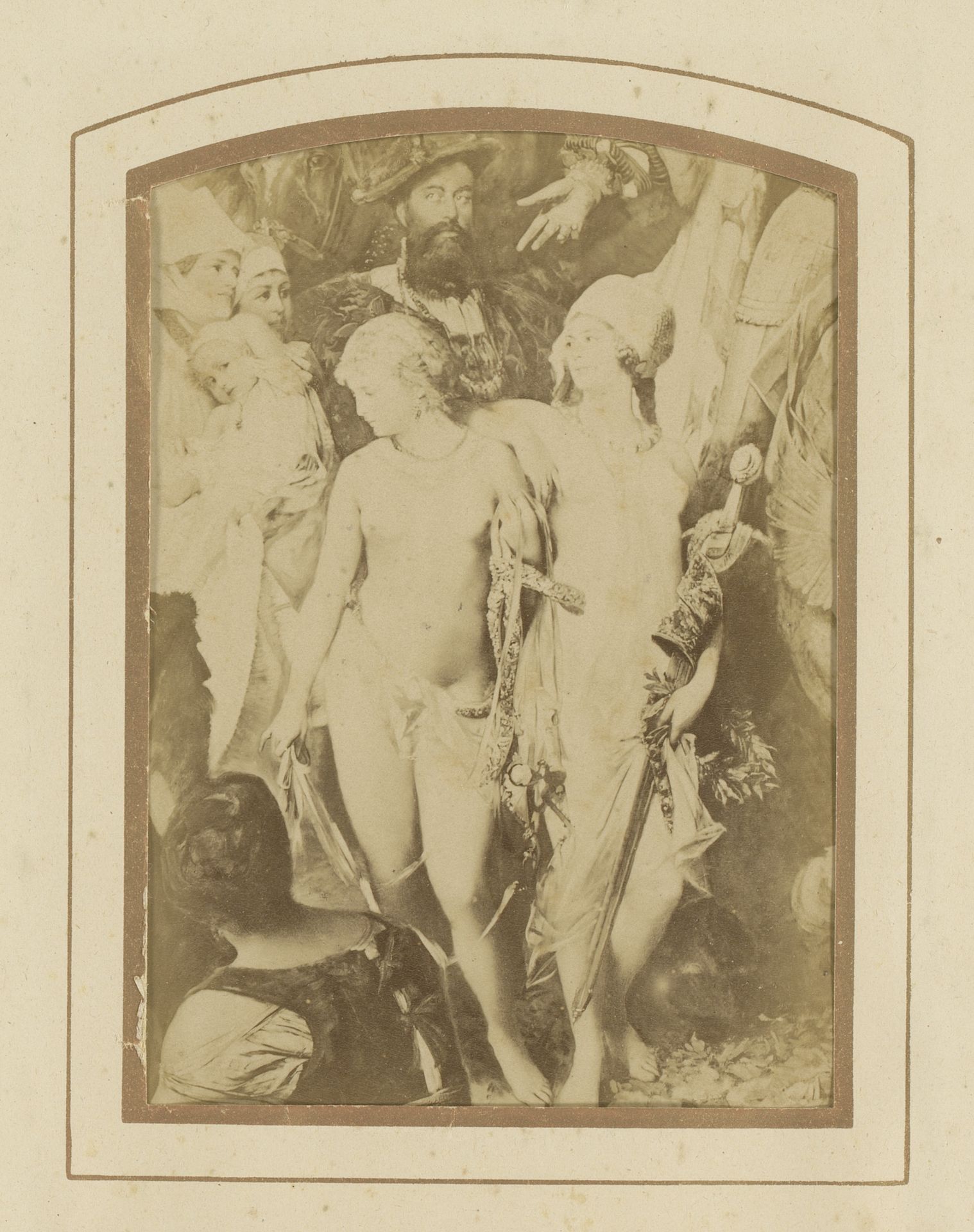 Fotoreproductie van een deel van een schilderij van de aankomst van Karel V in Antwerpen door Hans Makart by Anonymous