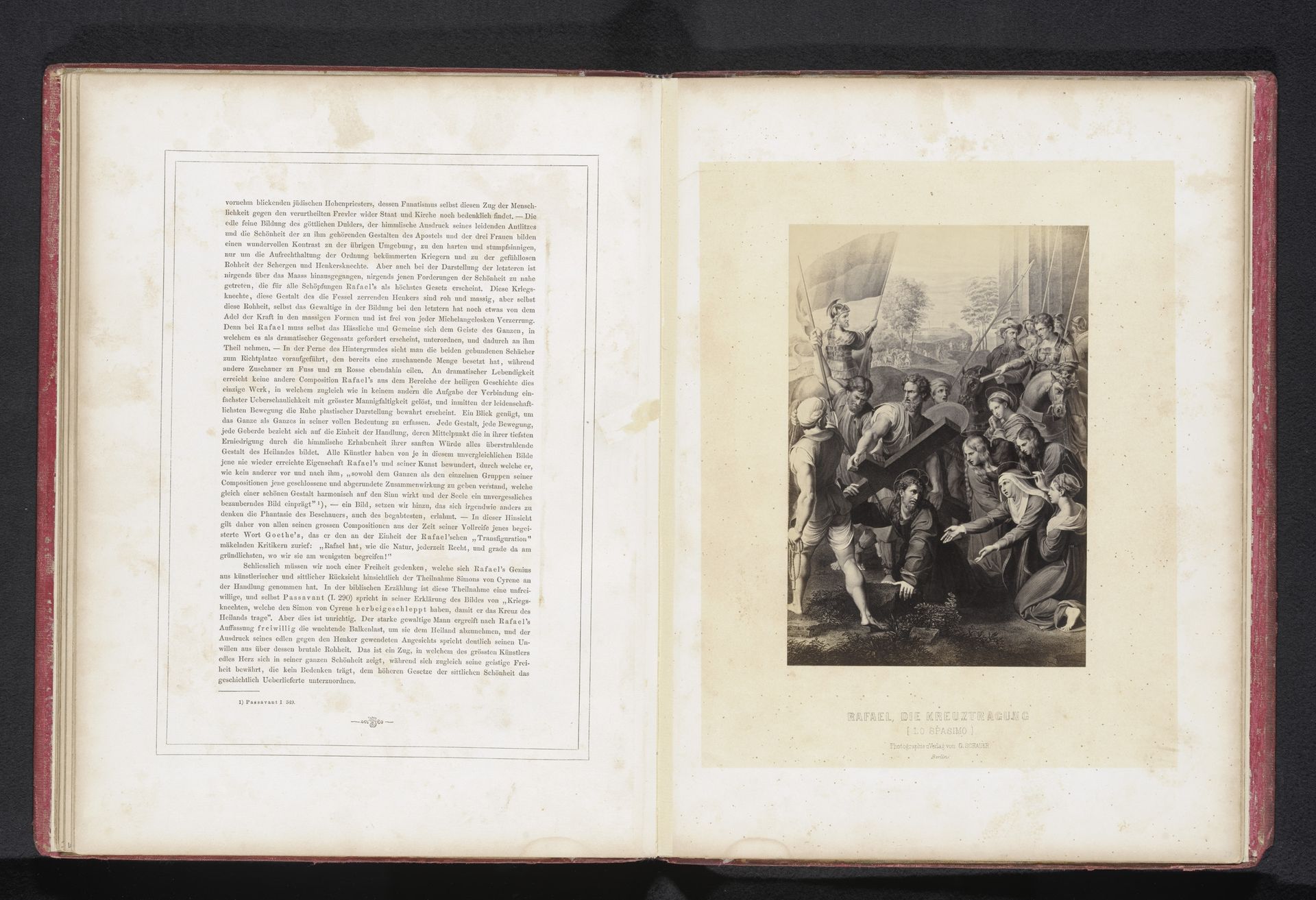 Fotoreproductie van een prent naar het schilderij Lo Spasimo door Rafaël by Gustav Schauer